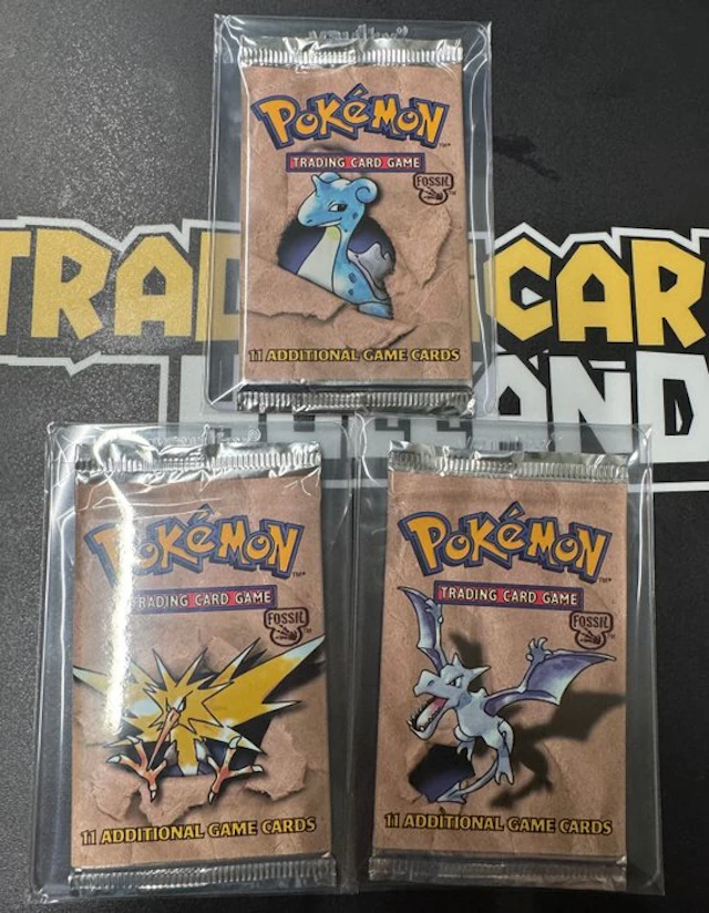 Pokémon - 3 Booster pack - 3 Pokemon Fossil Unlimited...