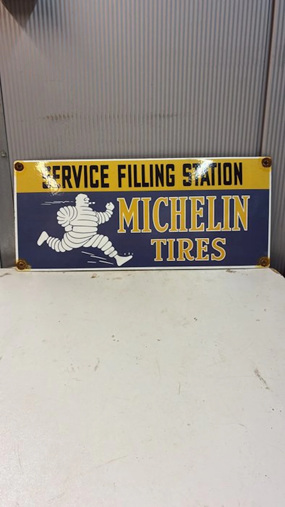 Michelin Tires – Service Filling Station – Emaille...