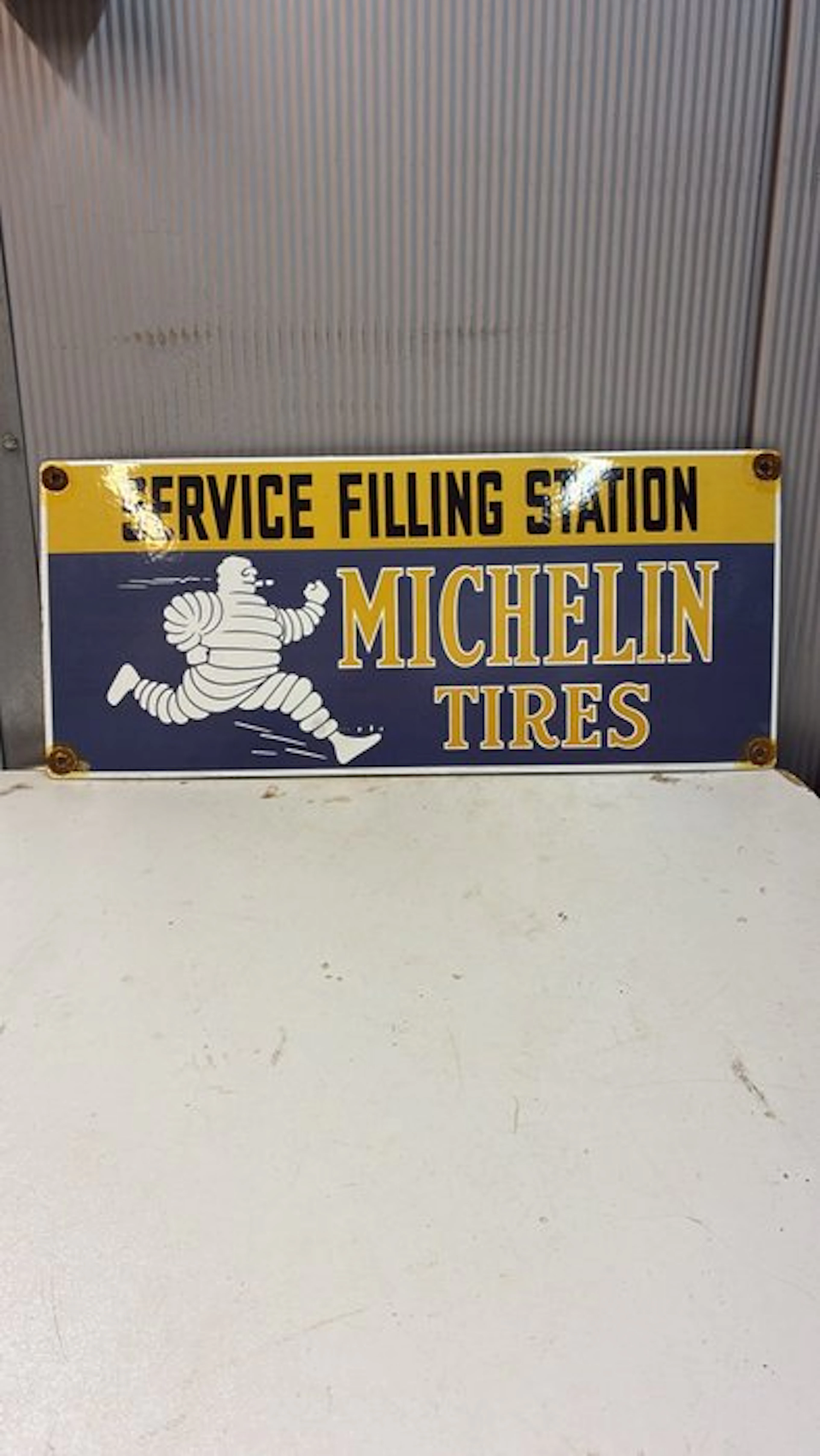 Michelin Tires – Service Filling Station – Emaille...
