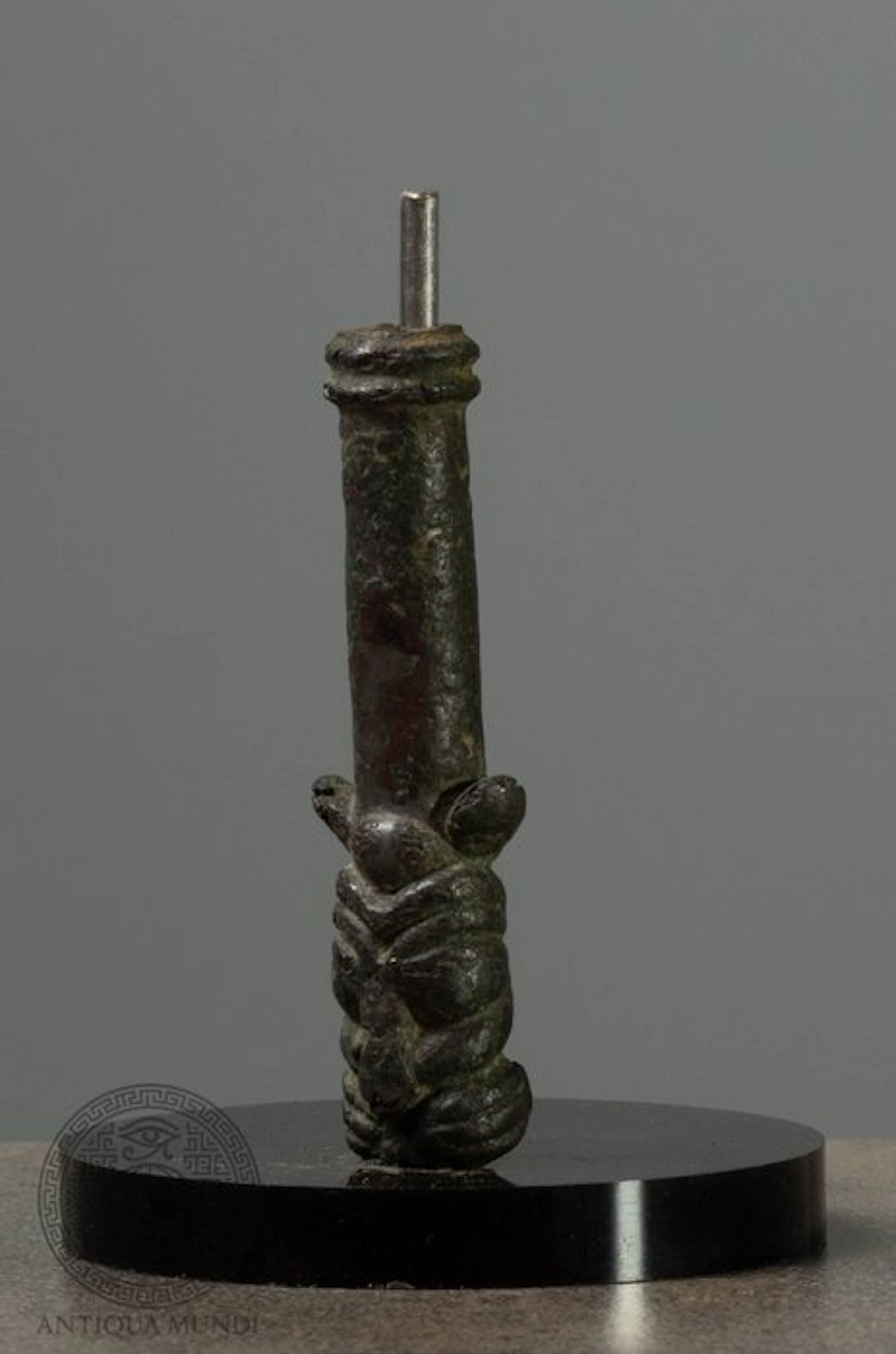 Western Asiatic Bronze Tubular Idol with Stylised Animal Heads - 6.5 cm