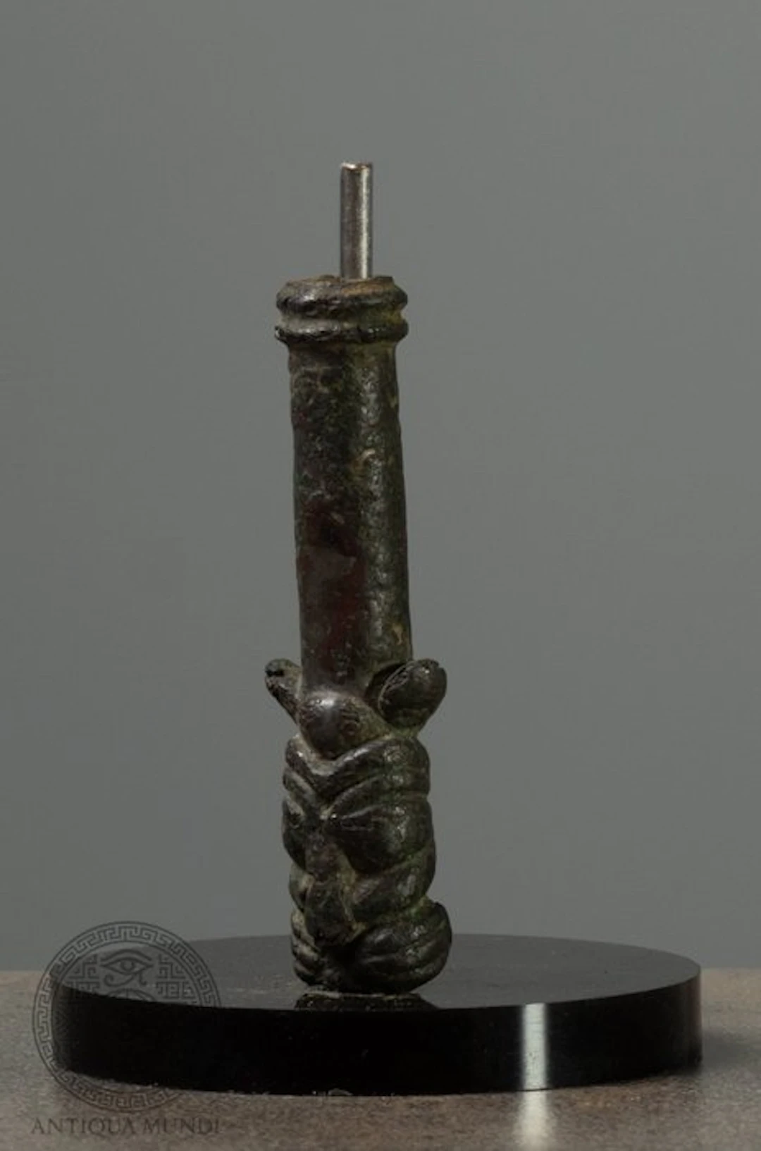 Western Asiatic Bronze Tubular Idol with Stylised Animal Heads - 6.5 cm