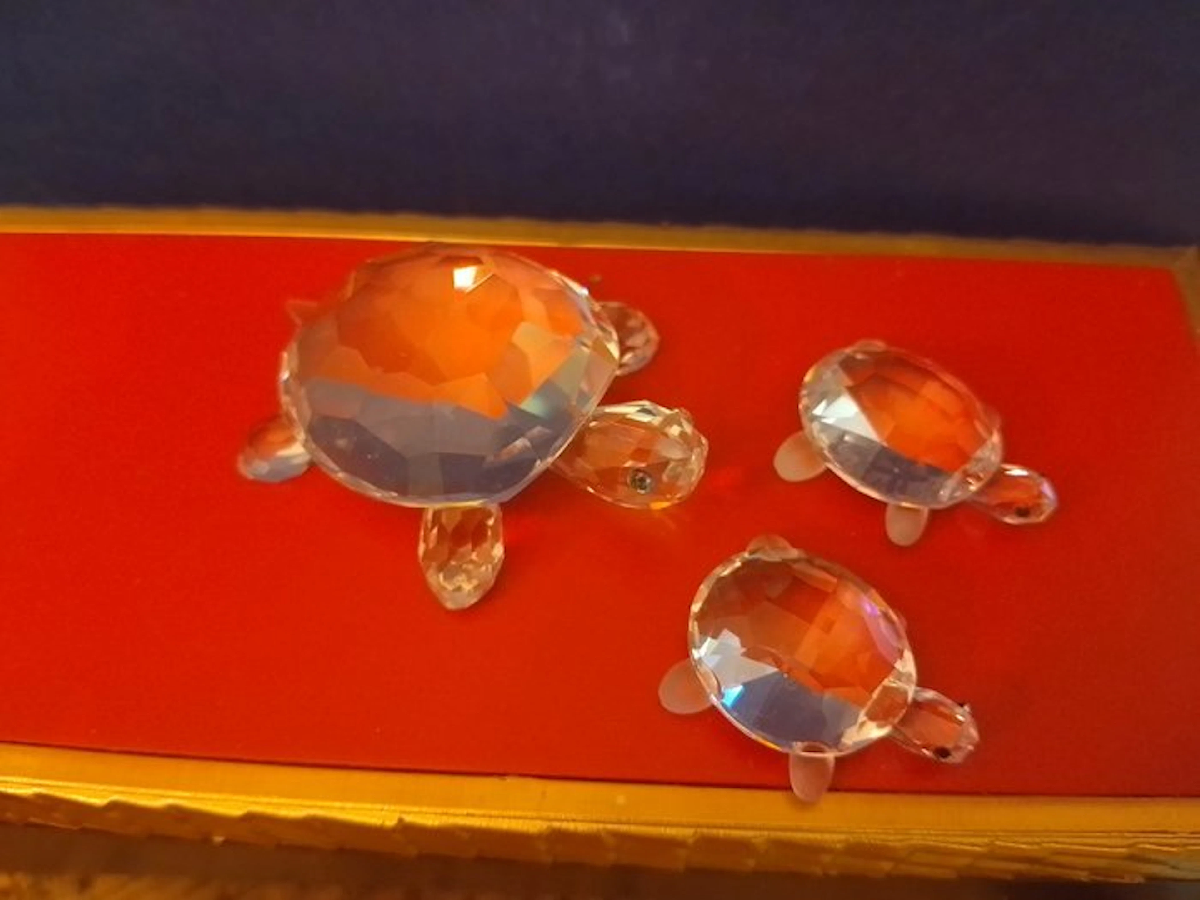 Swarovski - Figurine - Schildpad en schildpad baby's - Crystal