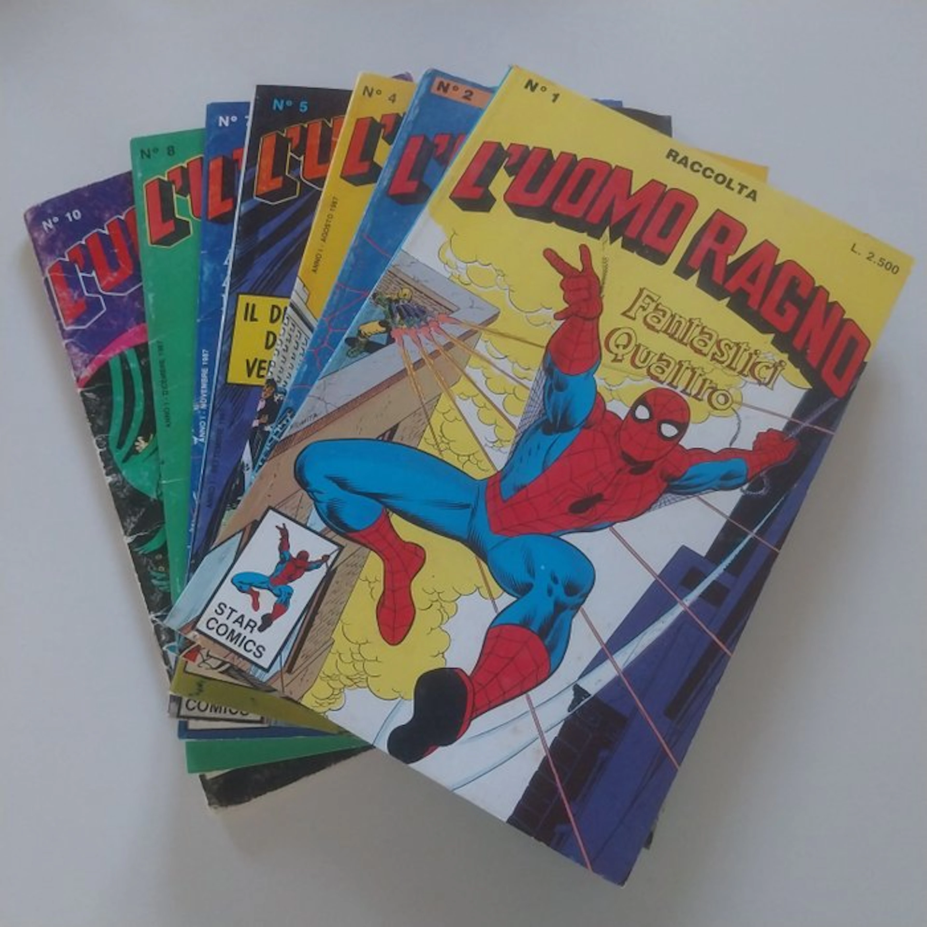 Uomo Ragno nn. 1/2 Raccolta + nn. 4, 5, 7, 8, 10 - 7 Comic - 1987