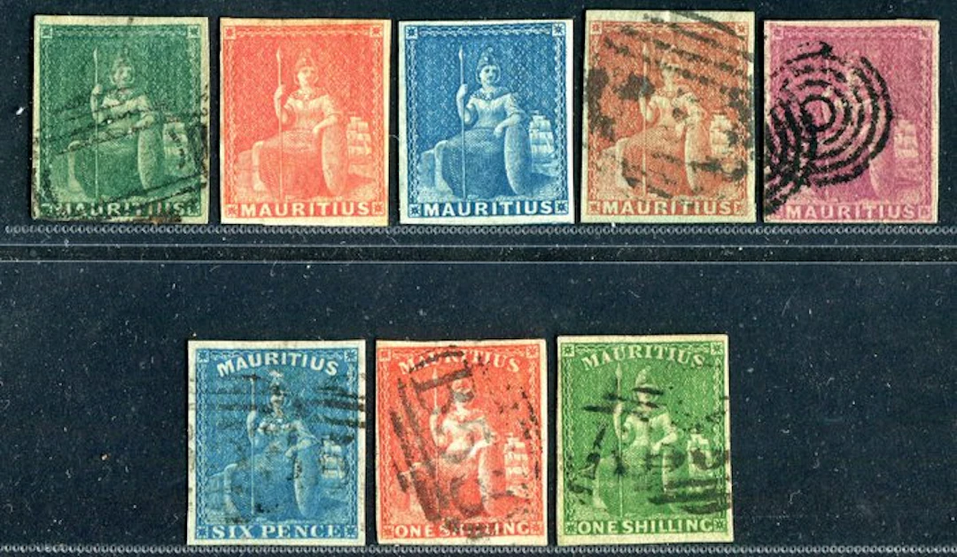 Mauritius 1858/1862 - Selection classics - SG 27-34
