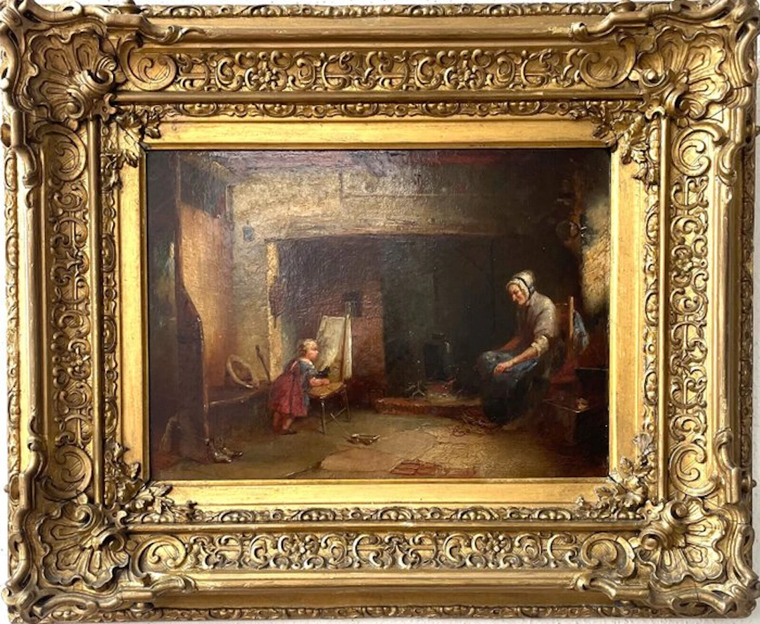 Thomas Chambers (1808-1869) - Großmutter mit Enkelin