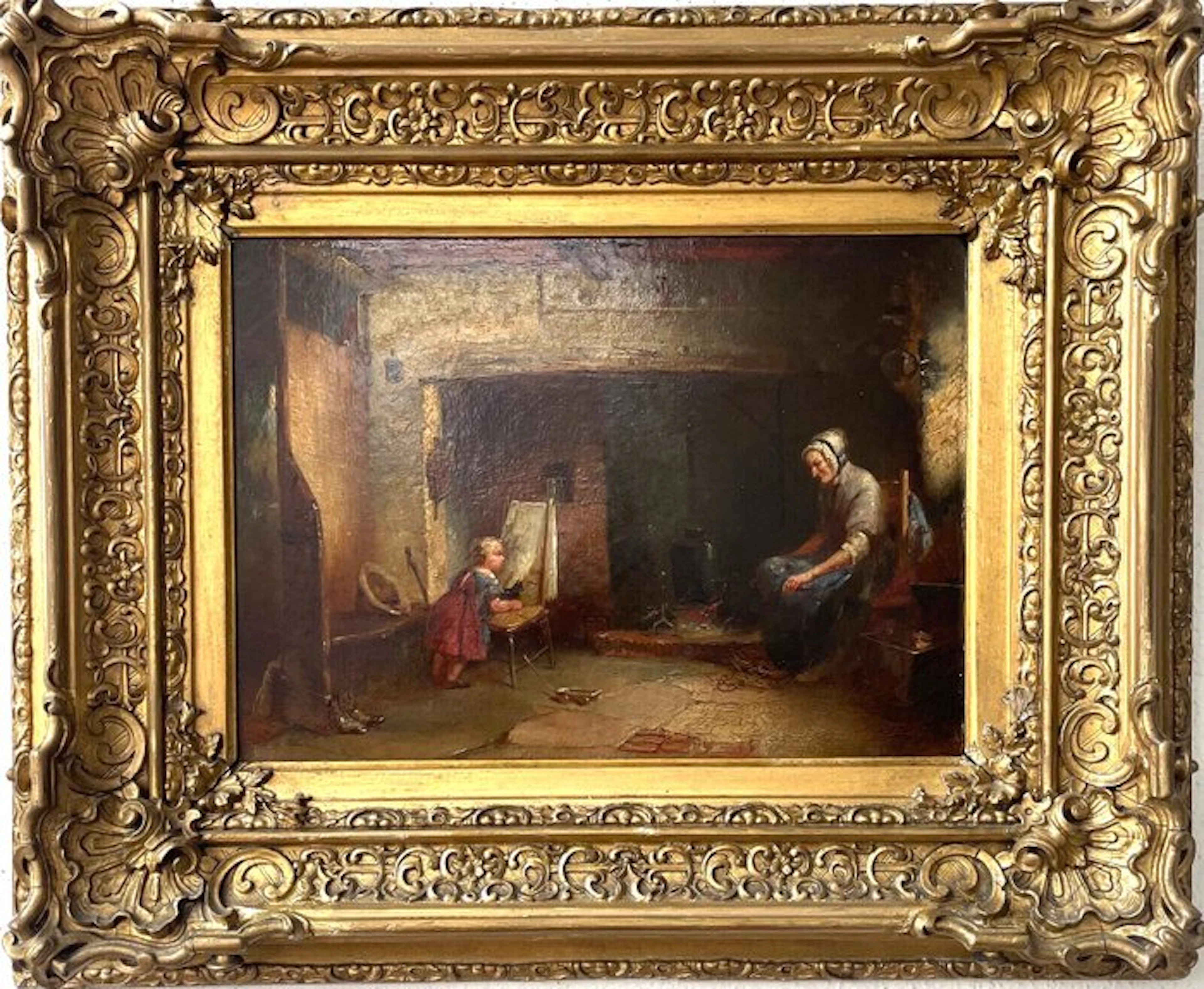 Thomas Chambers (1808-1869) - Großmutter mit Enkelin