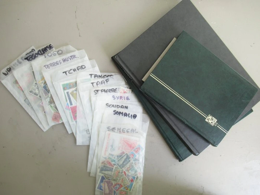 French Colonies - French Colonies in 3 stockbooks plus bags T through W - Yvert