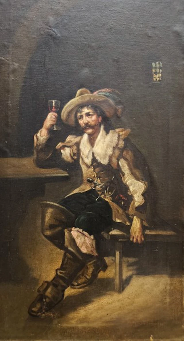 Escuela española (XIX) - NO RESERVE - El brindis del mosquetero