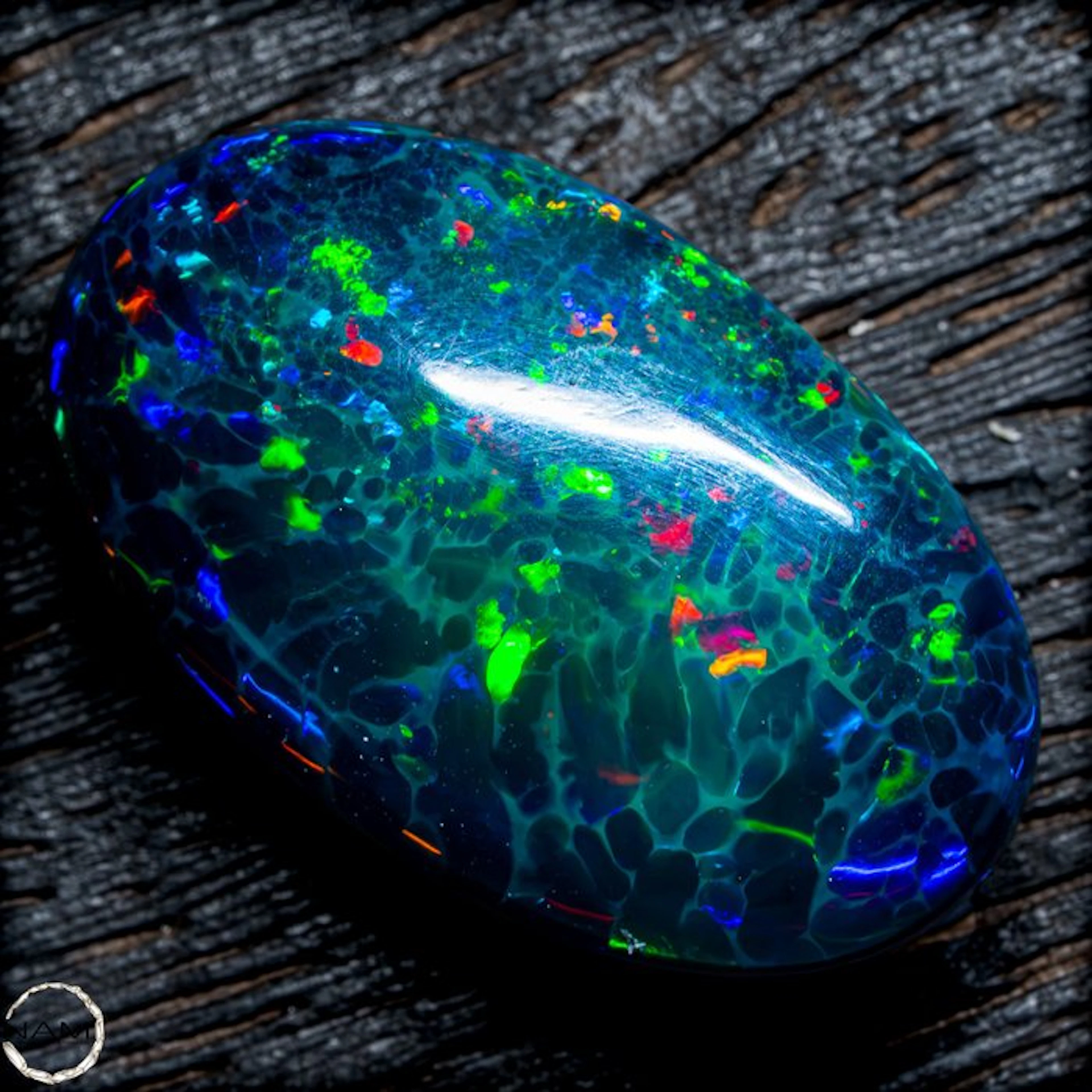 Black Opal Cabochon – Extraordinary play of color in collector-grade quality