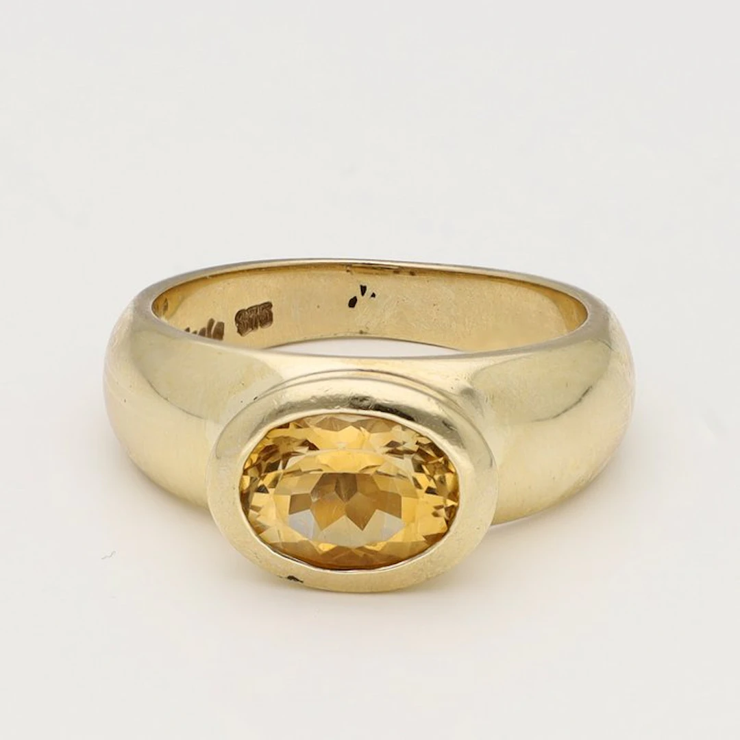 Ring - 10 kt. Yellow gold - 1.57ct. tw. Citrine