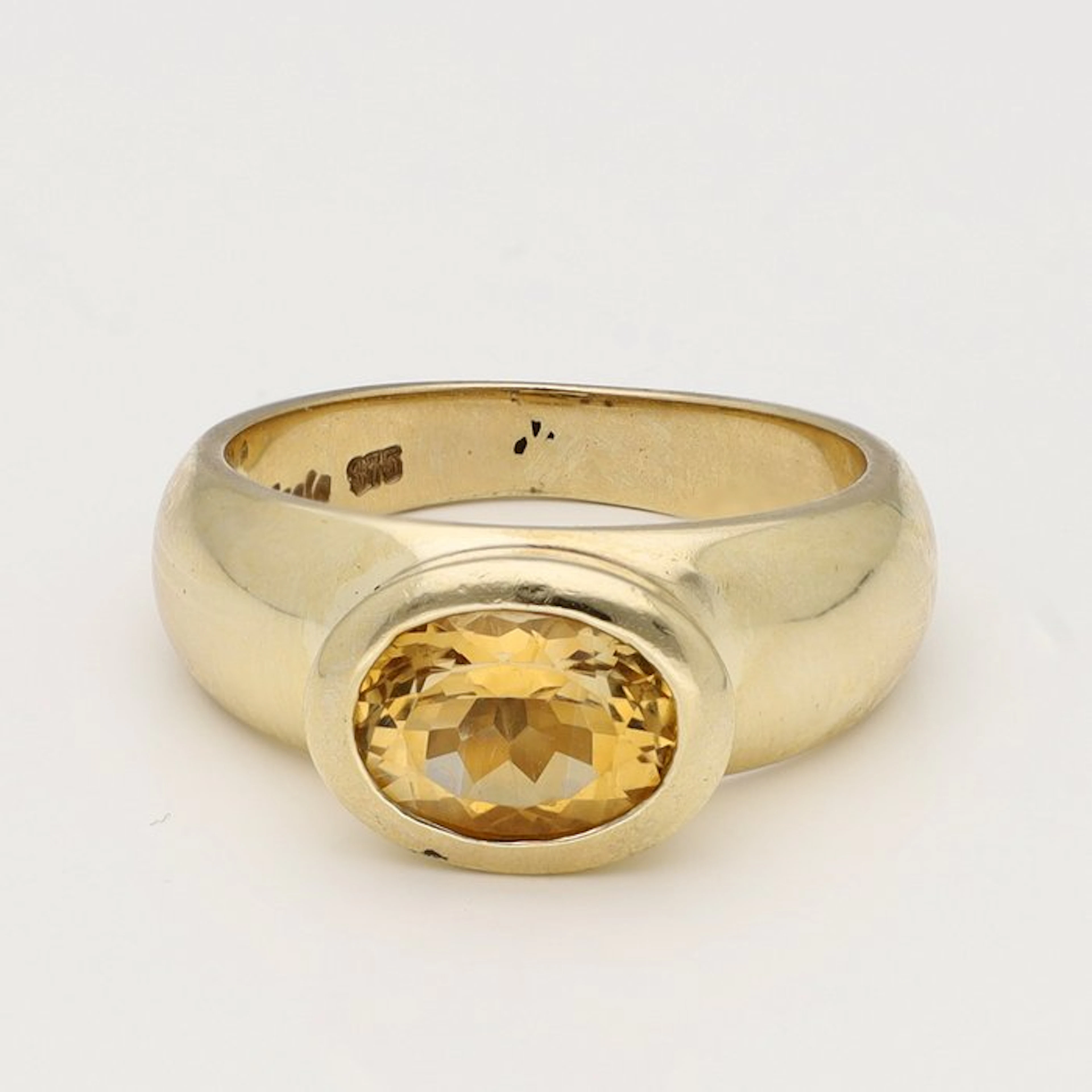Ring - 10 kt. Yellow gold - 1.57ct. tw. Citrine