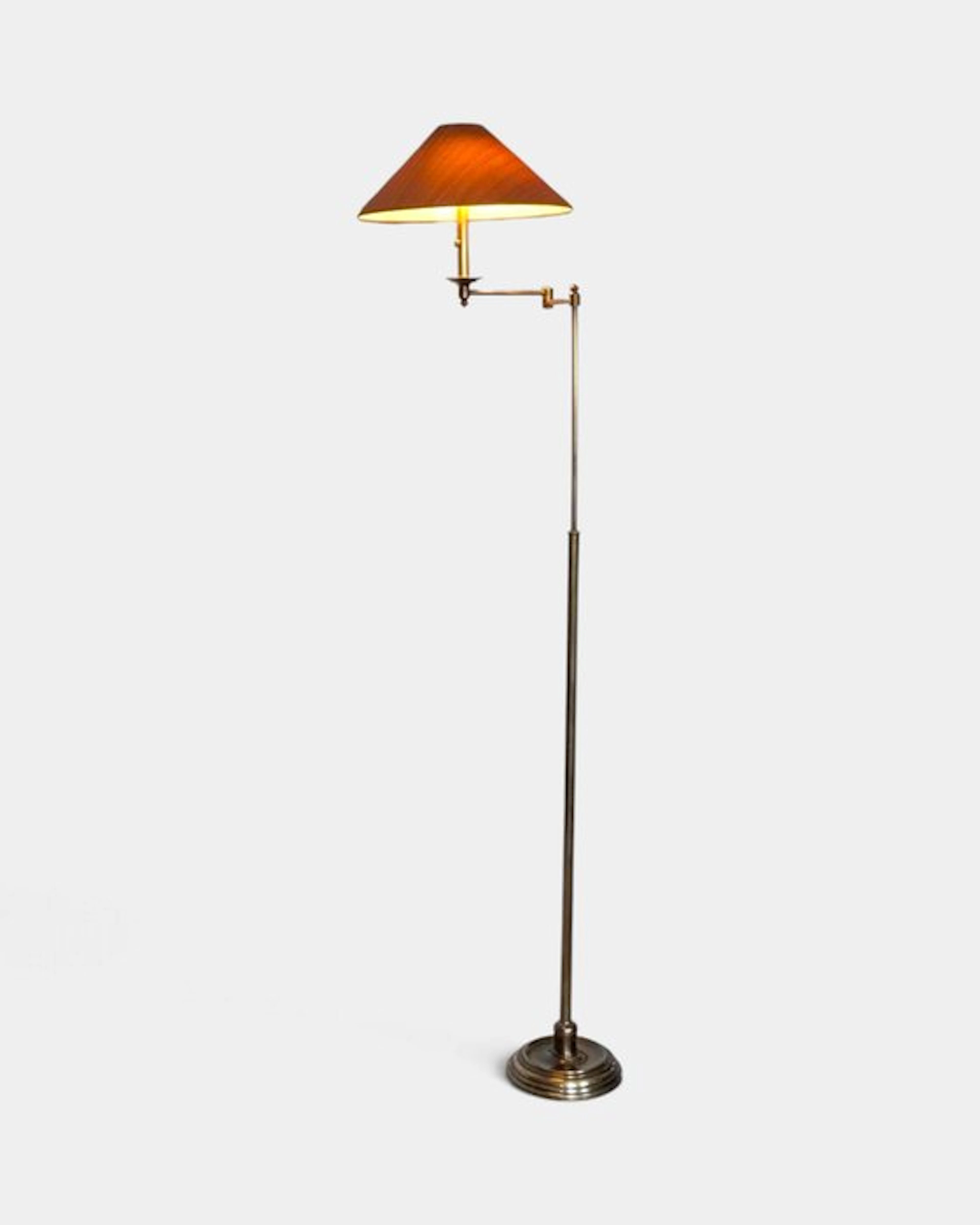 Reading floor lamp - Copper, Brass - Zwenkarm