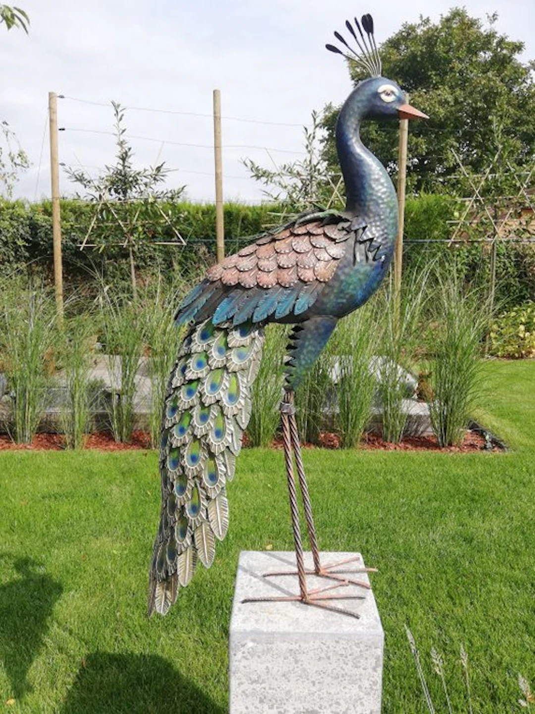 Staande pauw - Figurine - Metal