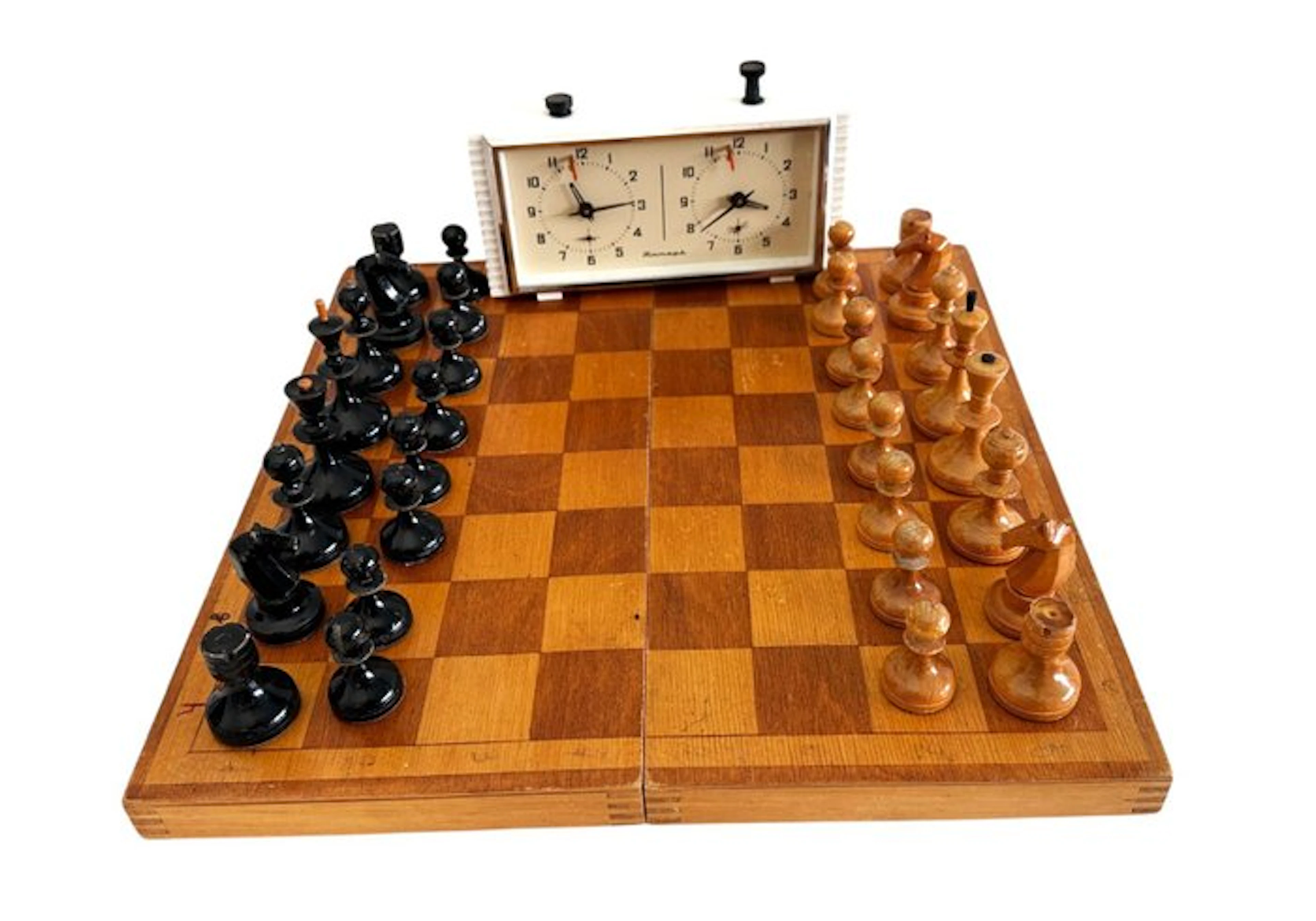 Chess set - Russland "Waldai" 1962 UdSSR 40 x 40cm + Schachuhr