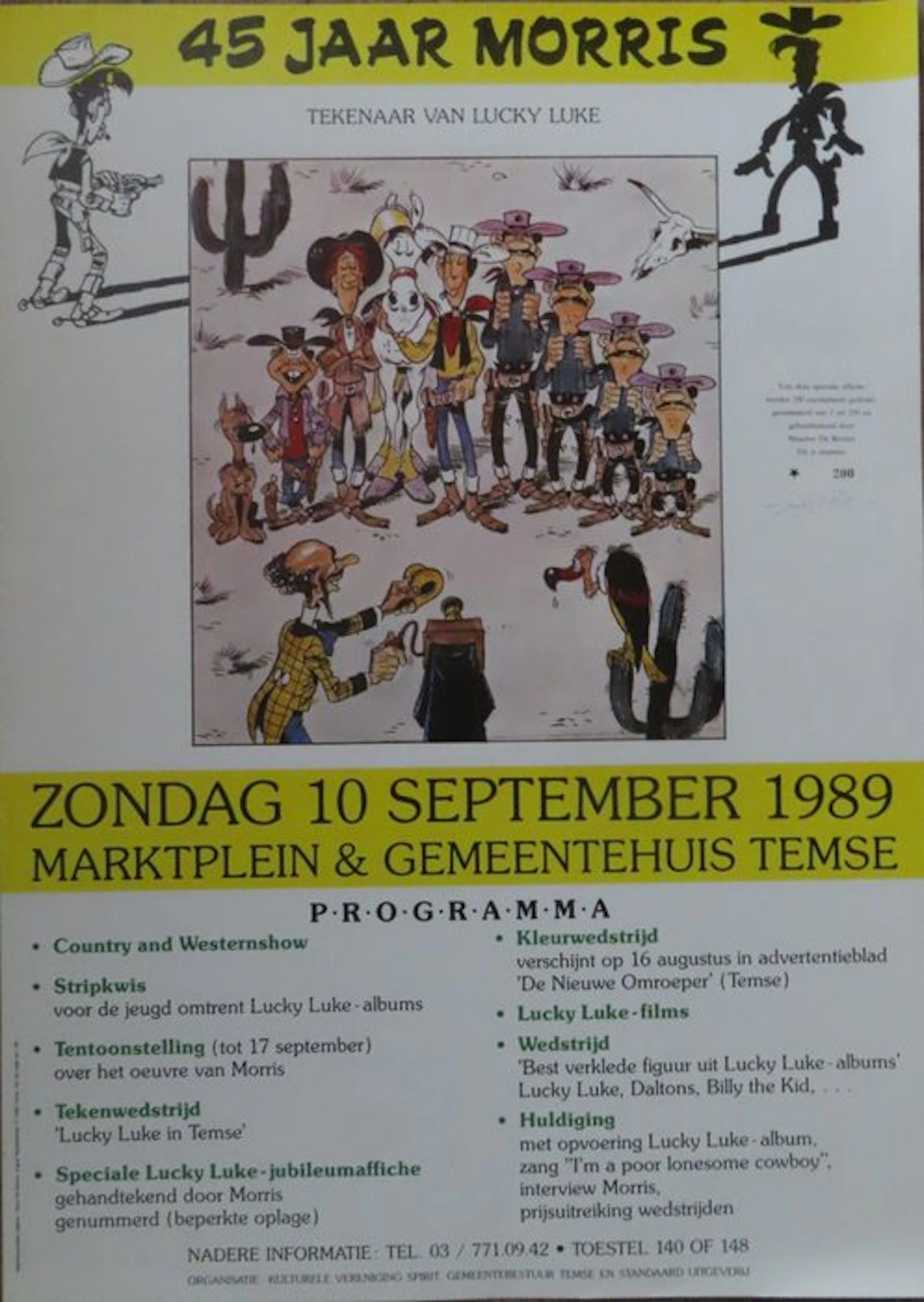 Morris (Maurice De Bevere) - 1 Offset Print - Lucky Luke - 45 jaar
