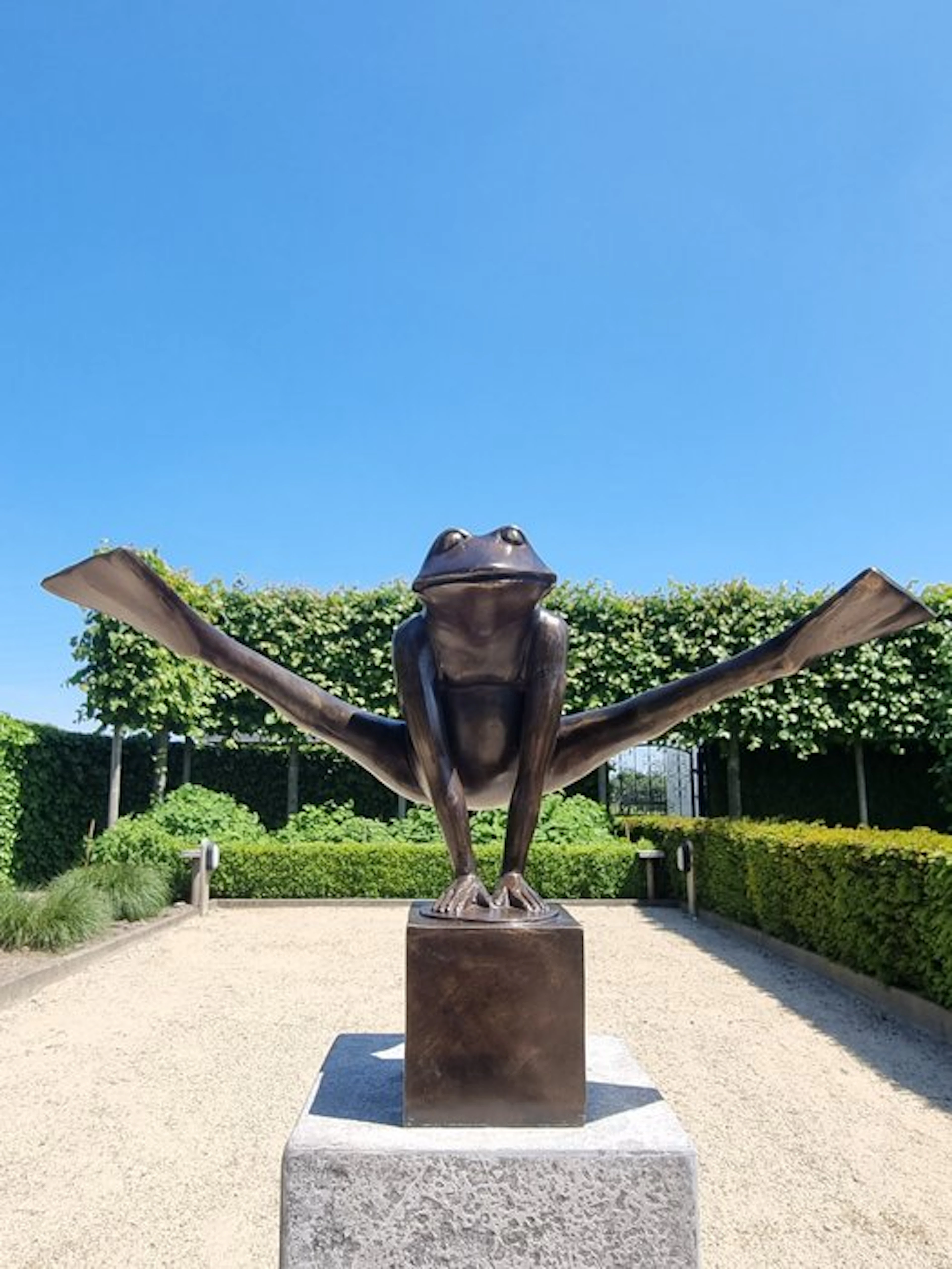Figurine - Jumping frog - Bronze