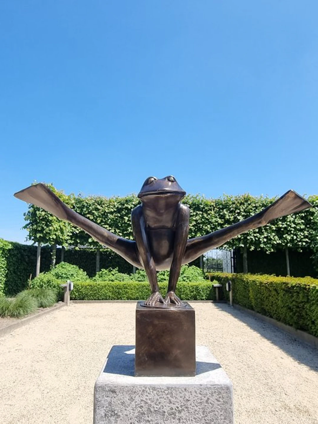 Figurine - Jumping frog - Bronze