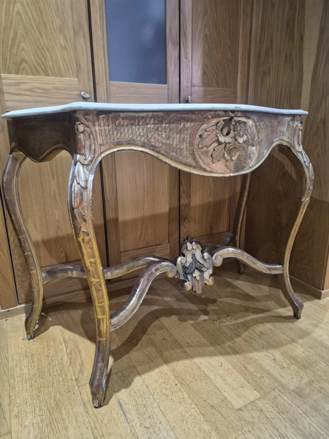 19th-Century French Louis XV Style Console Table with...