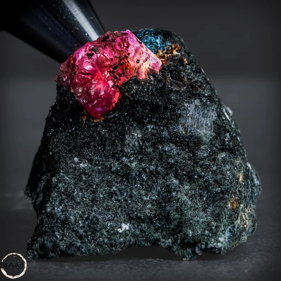 Rare Padparadscha sapphire crystal in matrix
