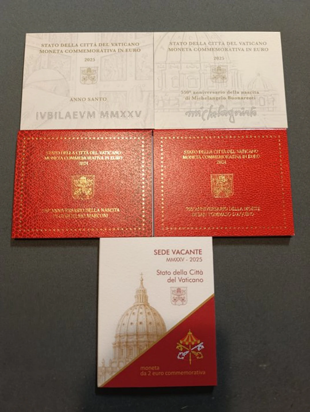 Vatican. 2 Euro 2024/2025 (5 monnaies) (No reserve price)