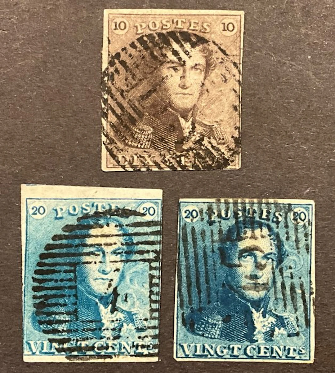 Belgium 1849 - Leopold I - 'Epauletten' 10c + 20c (in...