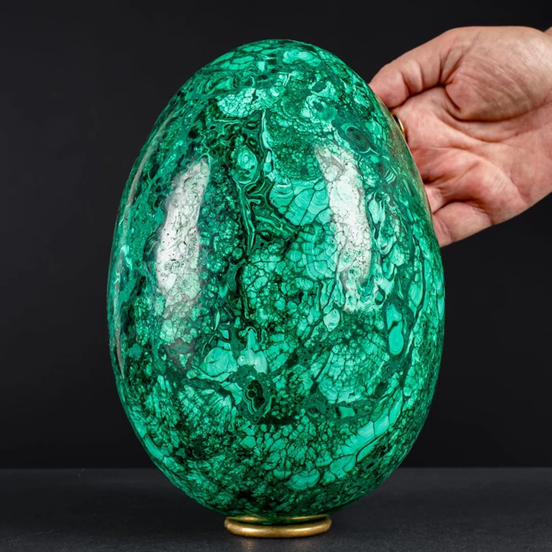Beautiful Natural Malachite Egg- 6403.66 g