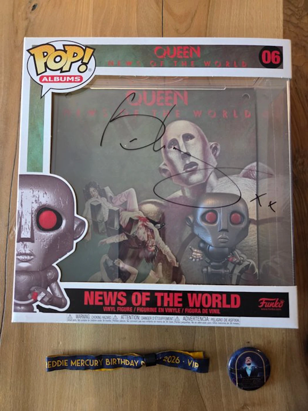 Queen, Brian May News Of The World Funko Pop Hand Signed...
