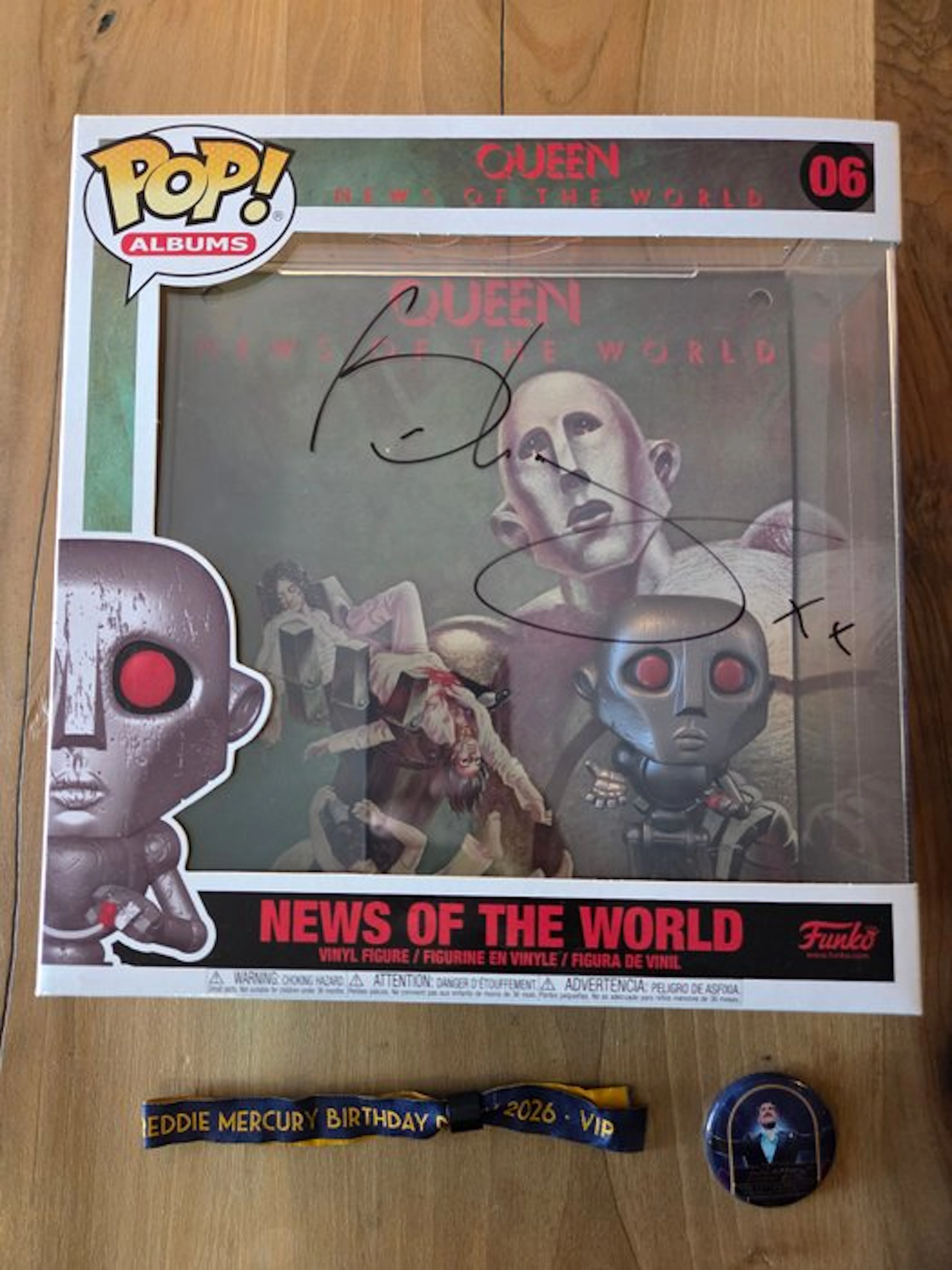 Queen, Brian May News Of The World Funko Pop Hand Signed...
