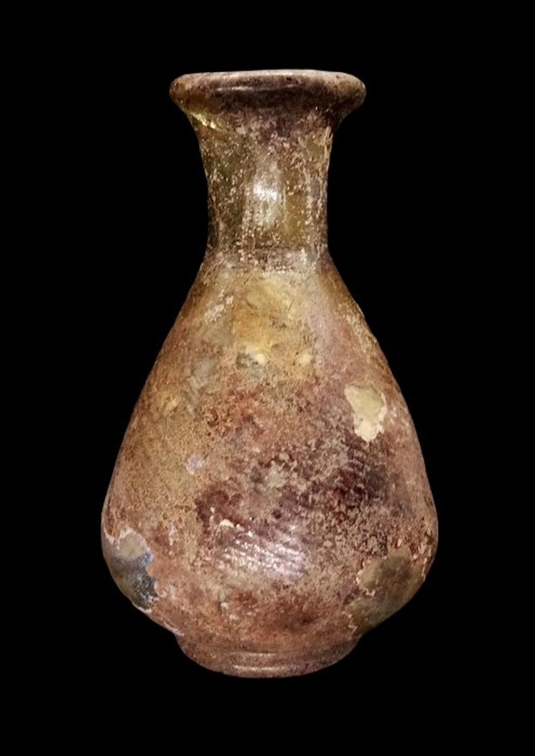 Ancient Roman - Roman glass bottle - relief spire...