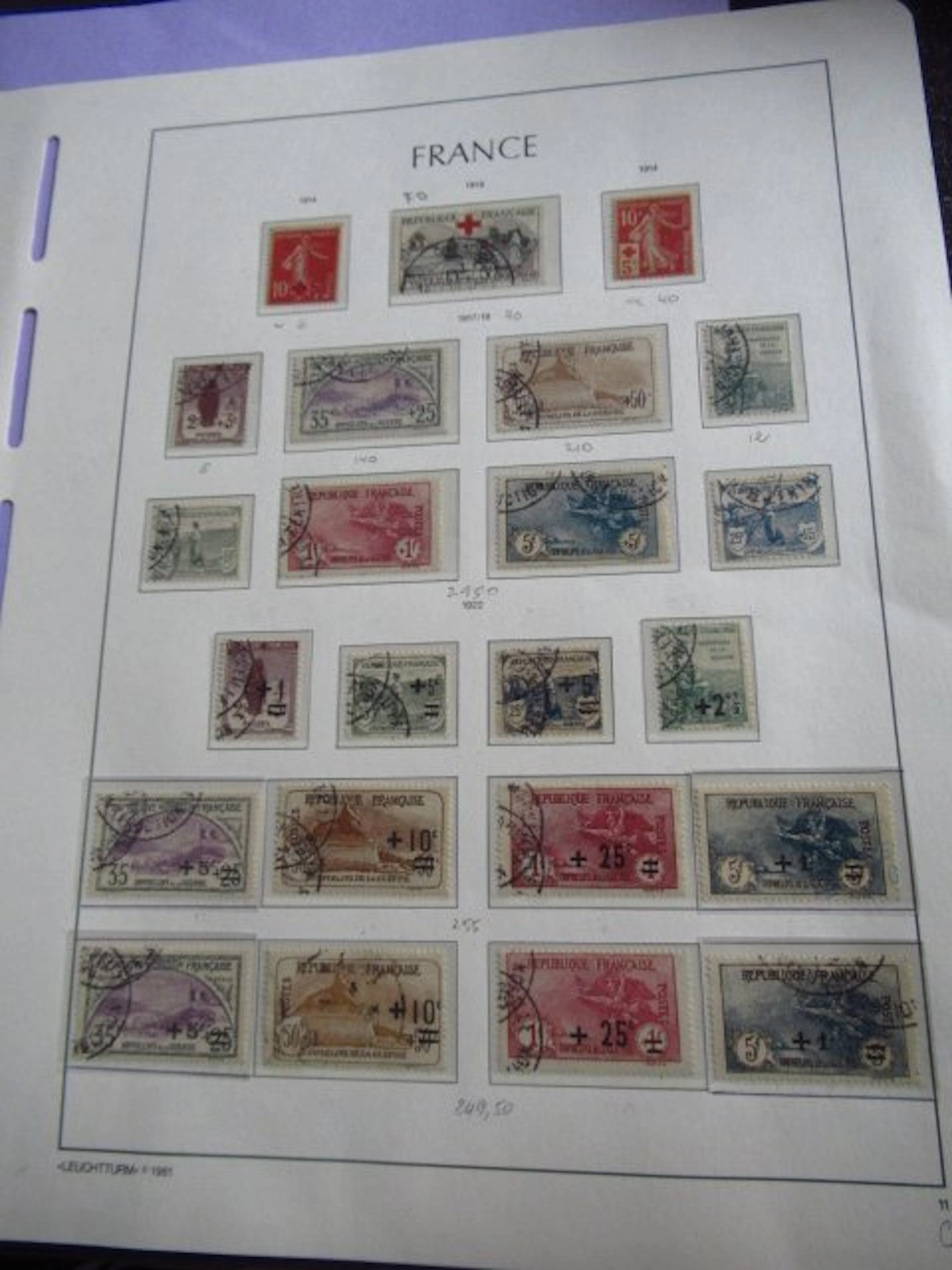France 1914/1922 - Estimate €4000, superb collection of orphans.