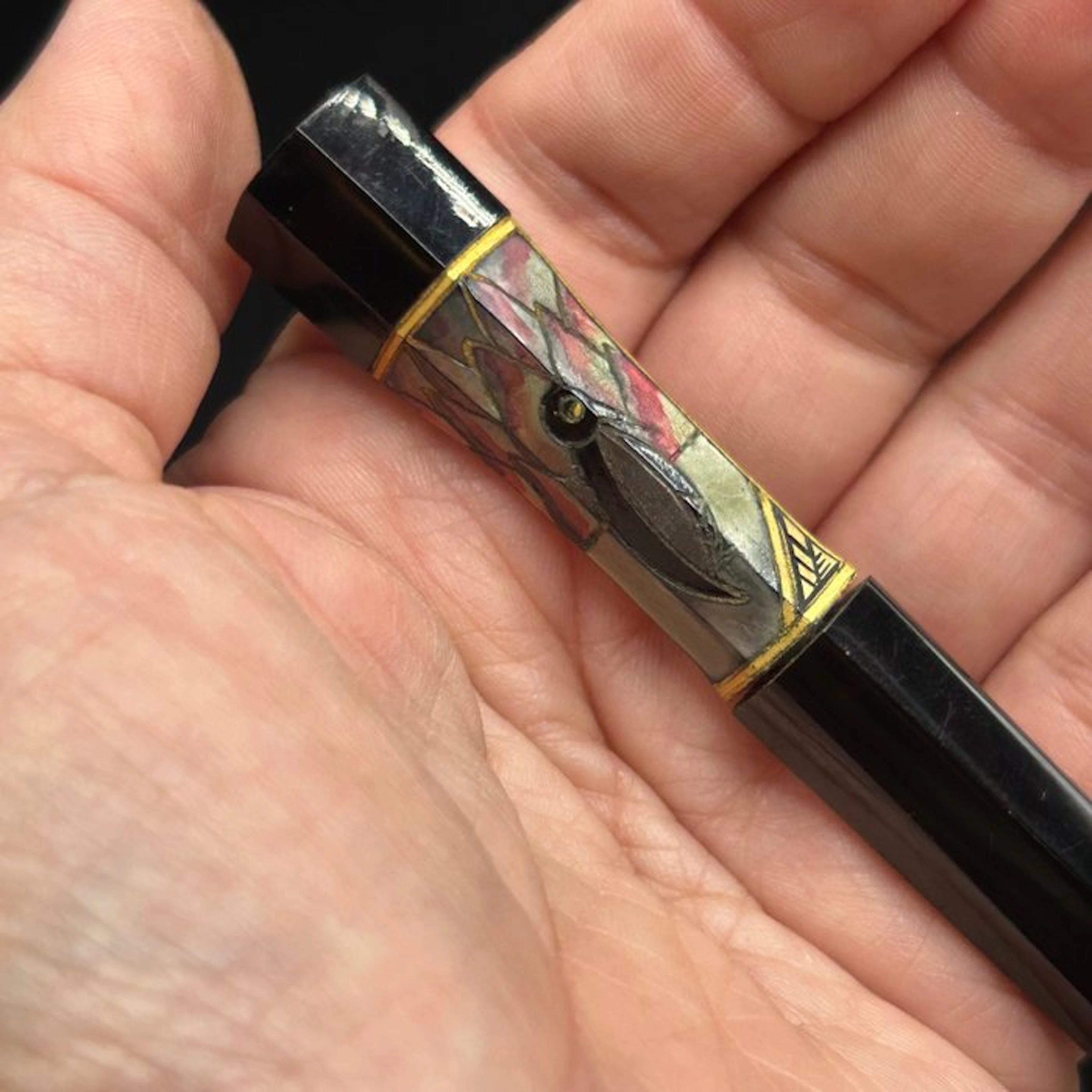 Cigarette holder - Bakelite, Metal, Enamel - Bakelite - Art Deco