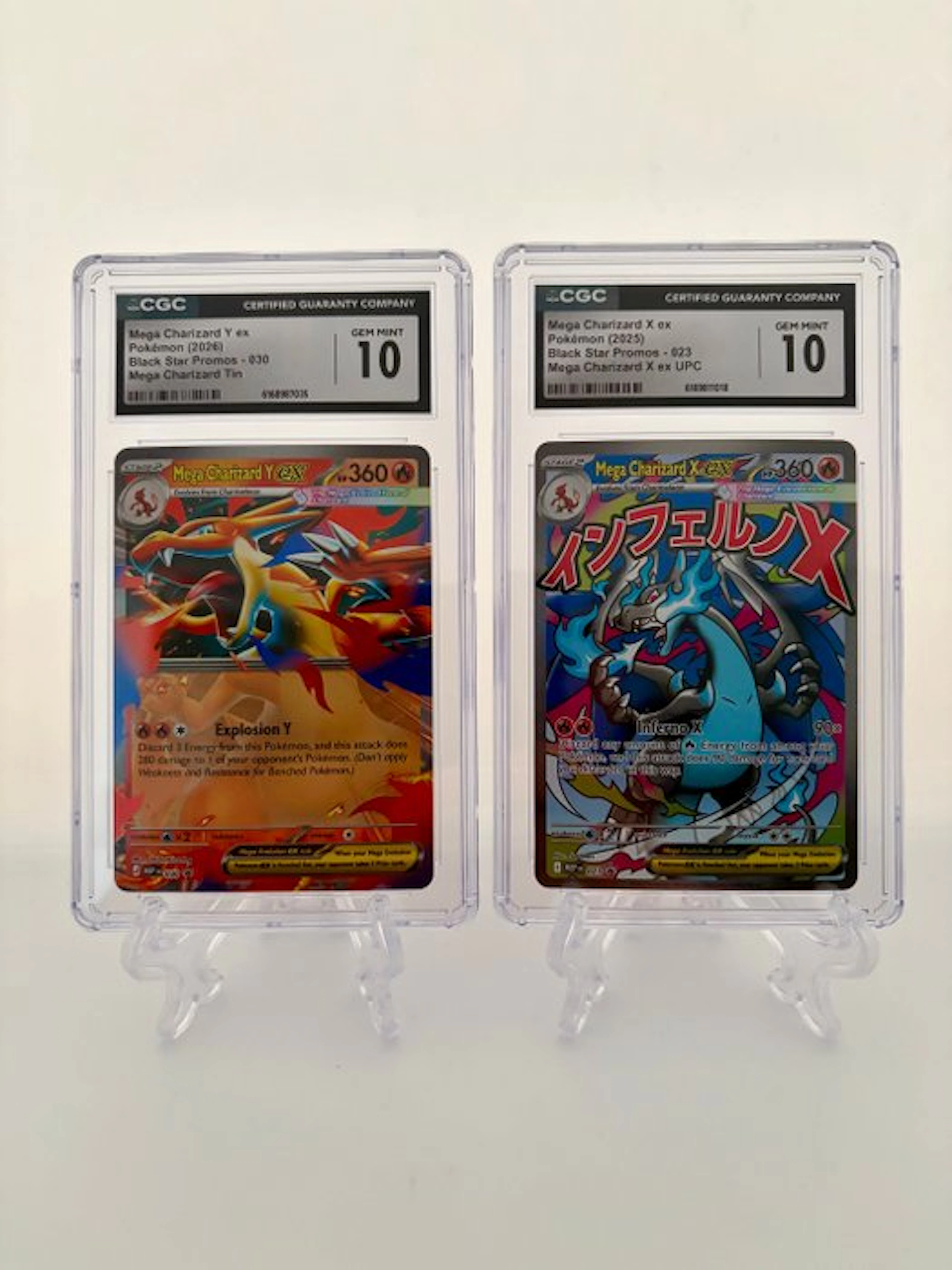 Pokémon - 2 Graded card - Mega Charizard Y ex & Mega Charizard X ex - CGC 10