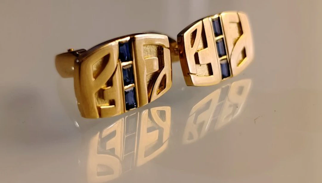 Cufflinks - 18 kt. Yellow gold - 0.90ct. tw. Sapphire - Sapphire