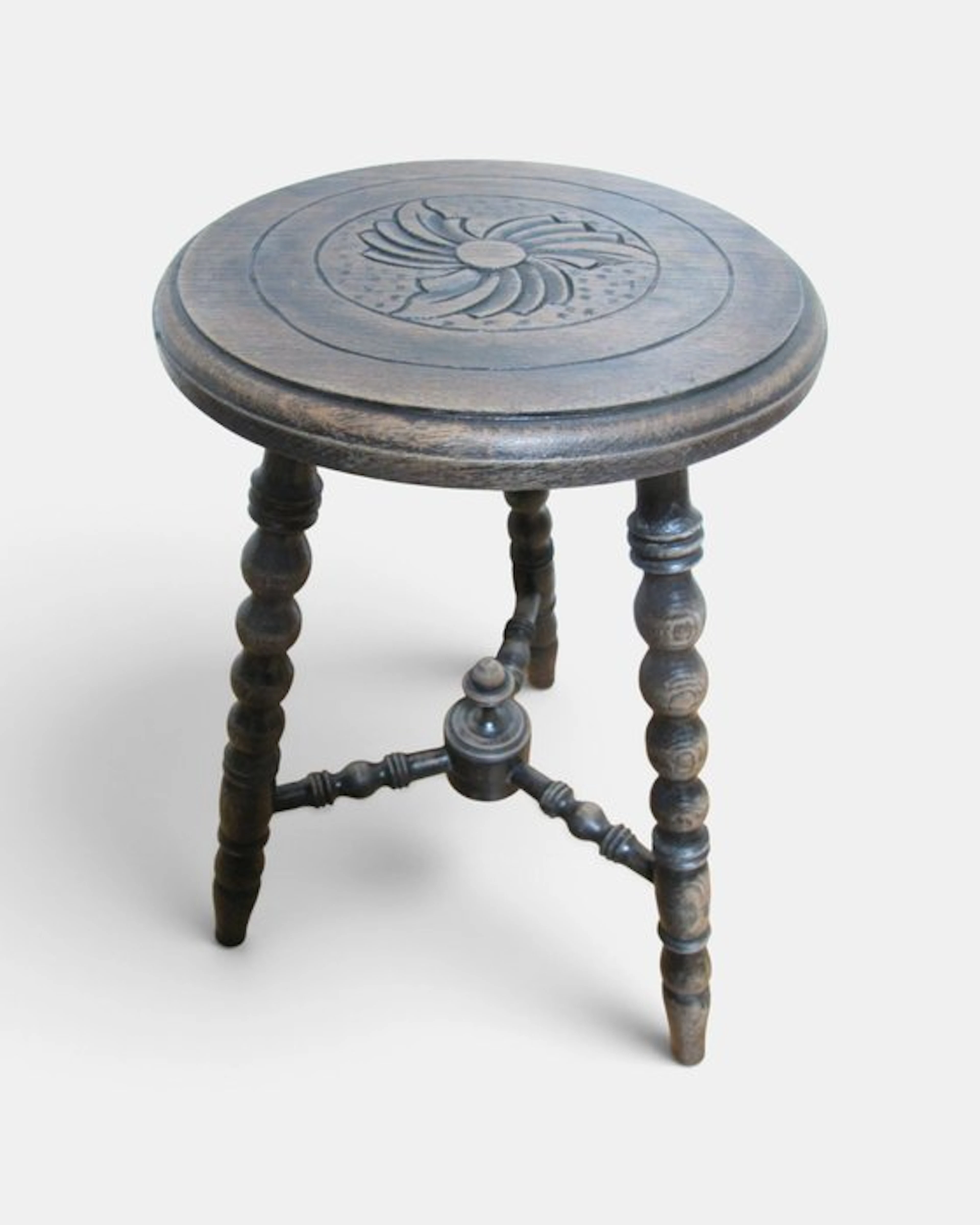 Side table - Antique original black Bobbin side table...