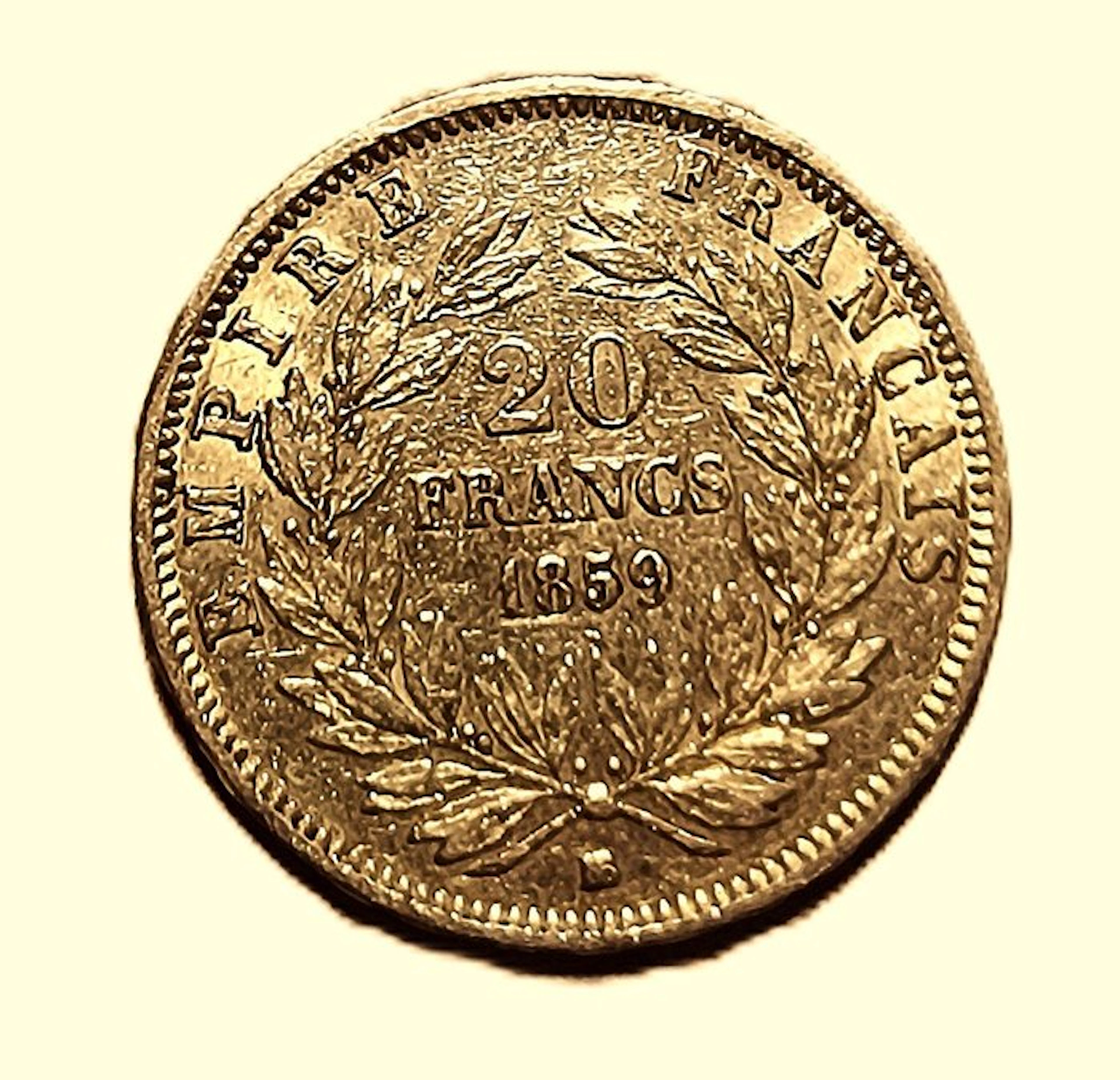 France. Napoléon III. 20 Francs 1859-BB, Strasbourg