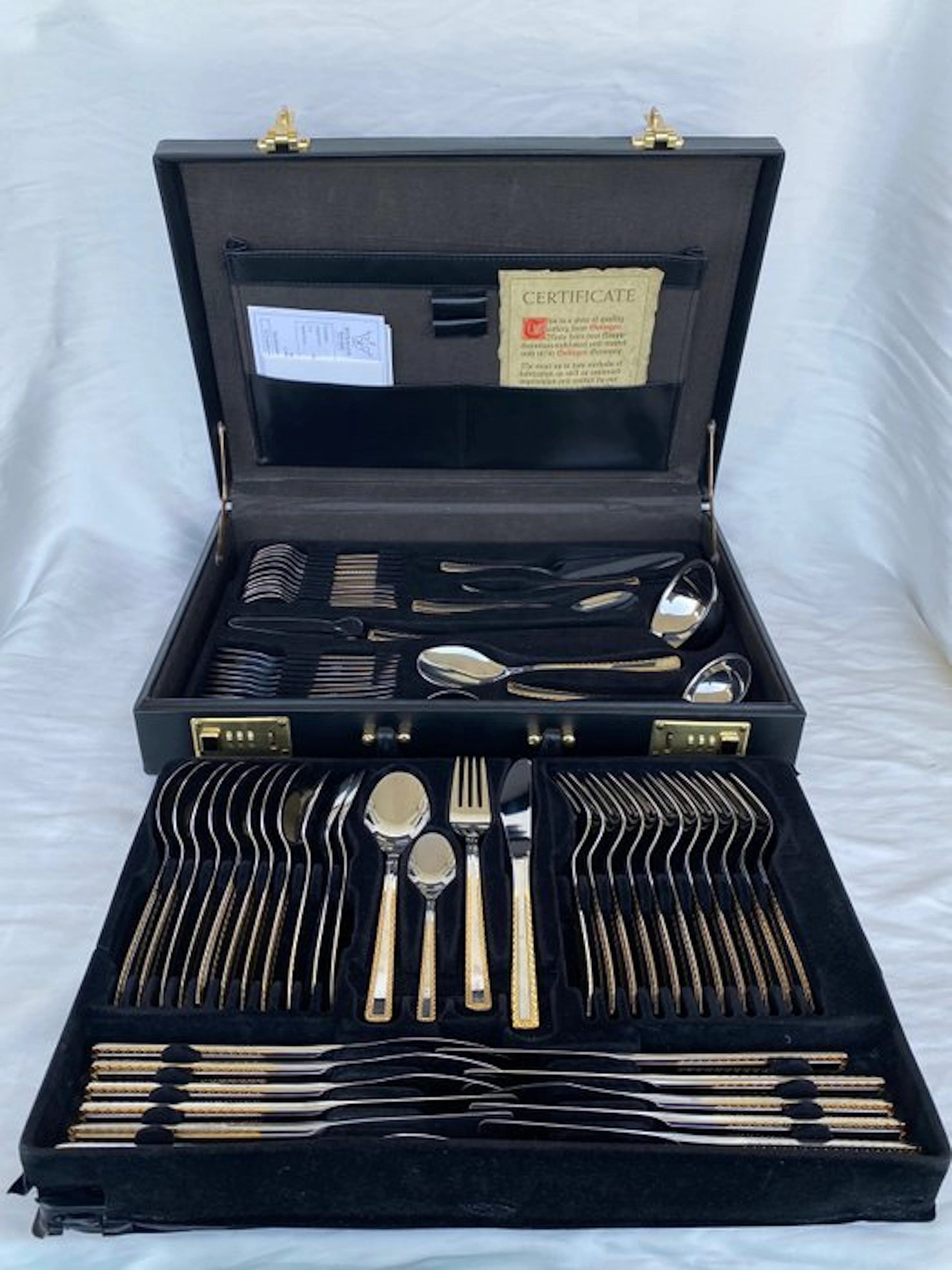 Cutlery set for 12 - High-end Luxe Solingen cutlery of 23/24 KL on the edge