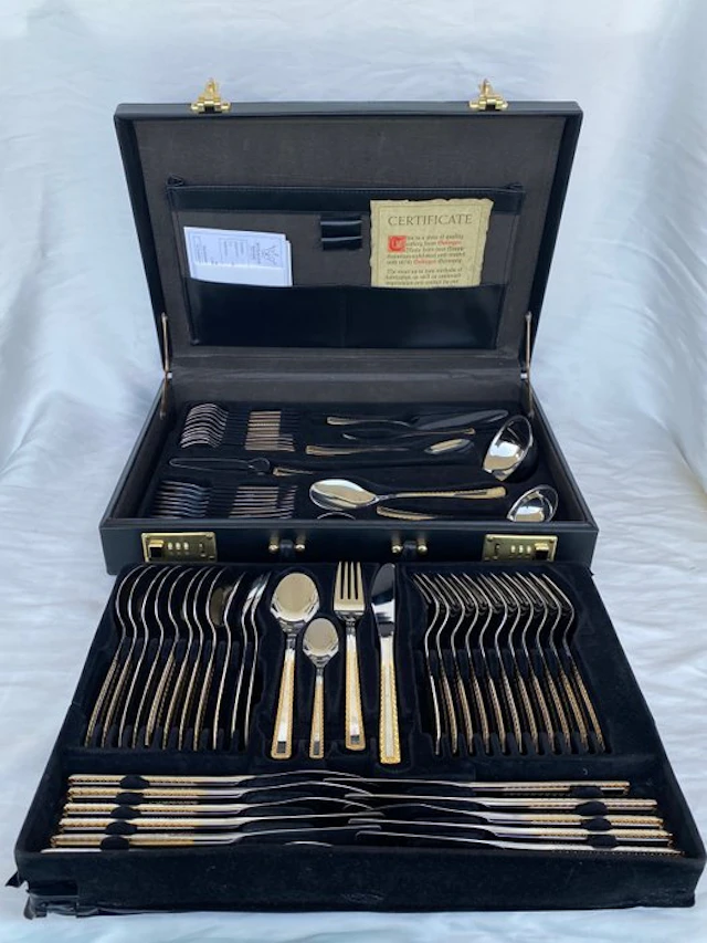 Cutlery set for 12 - High-end Luxe Solingen cutlery of 23/24 KL on the edge