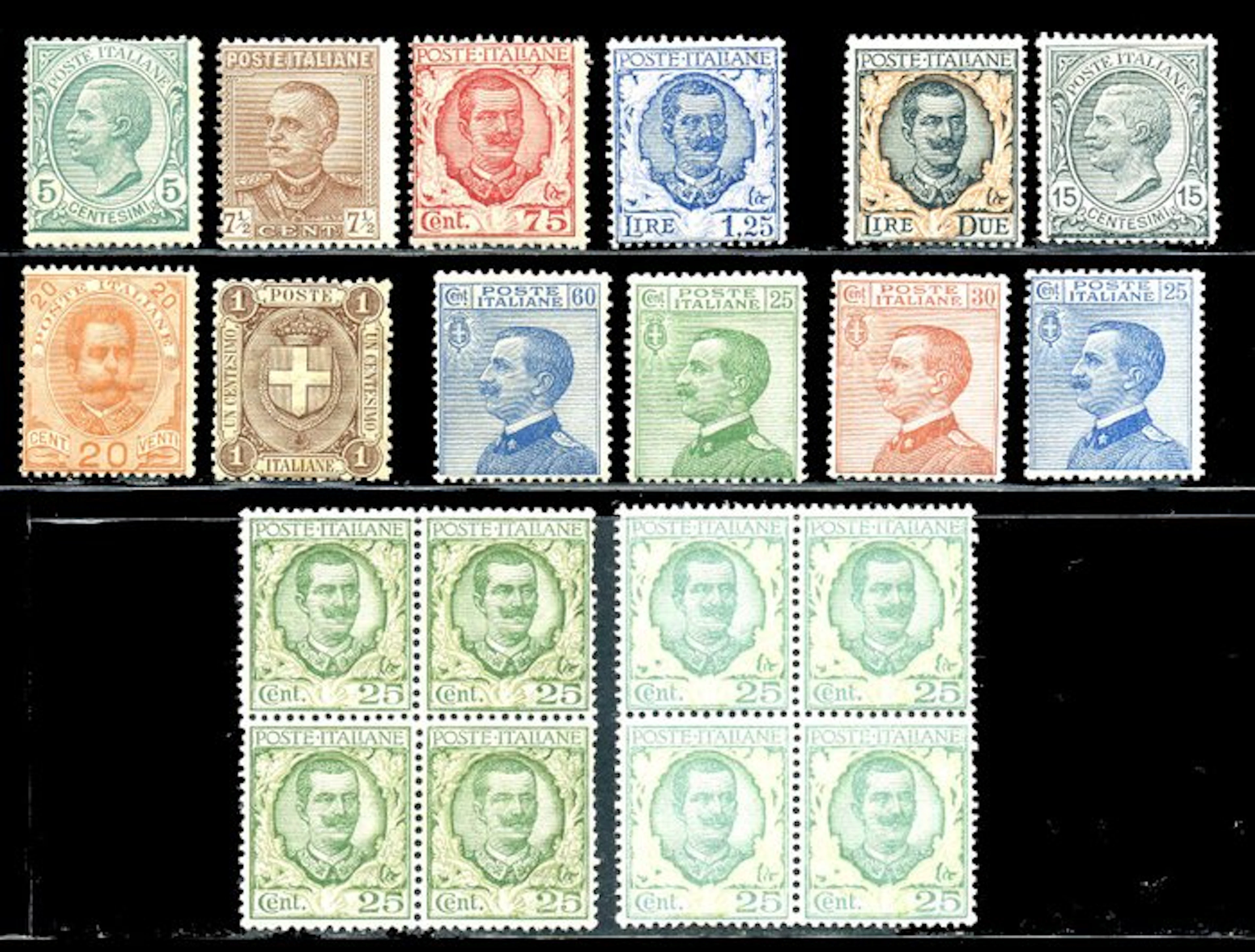 Italy - Final versions, 11 individual values + 2 quatrains