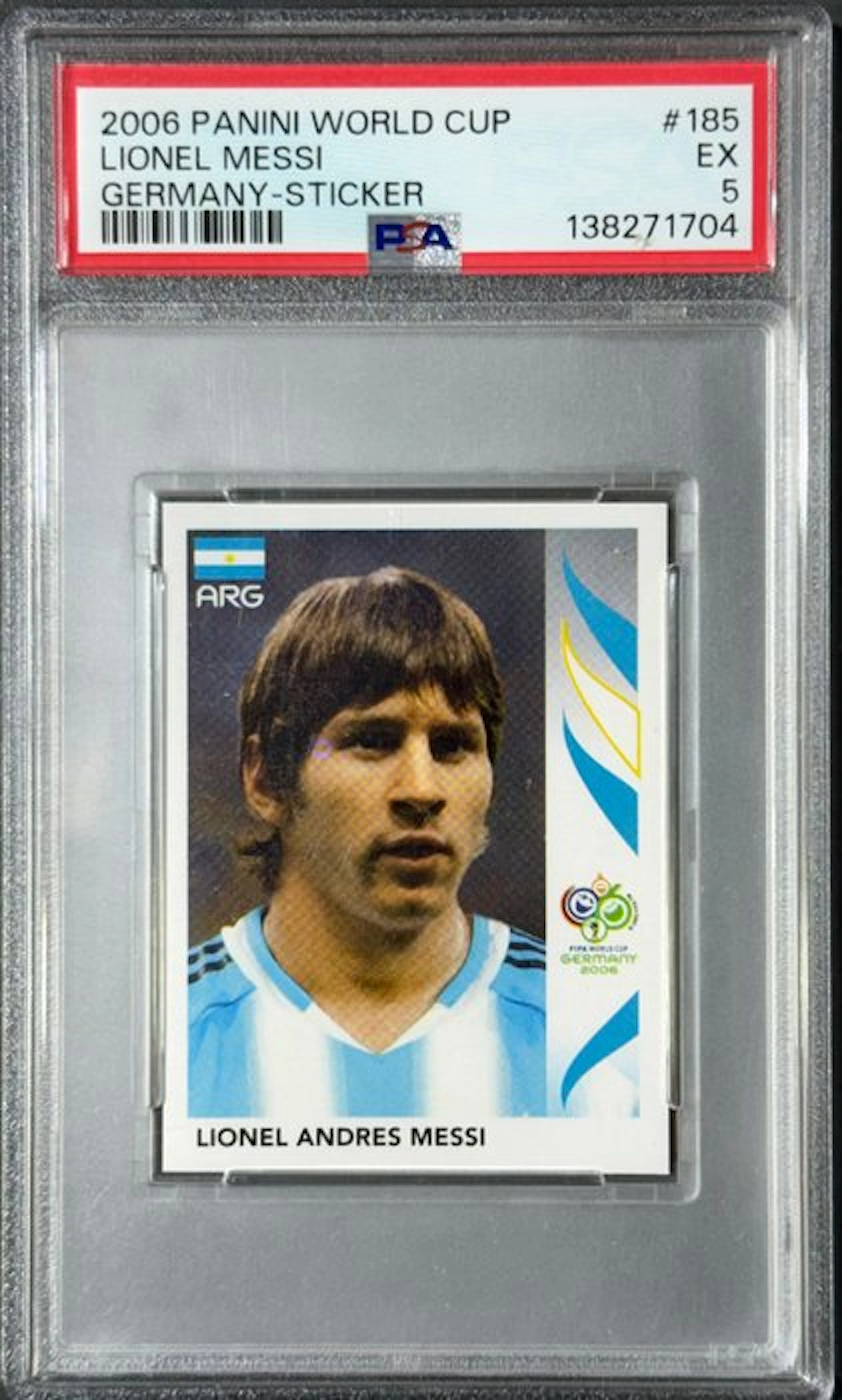 2006 Panini World Cup Stickers Lionel Messi #185 Graded card