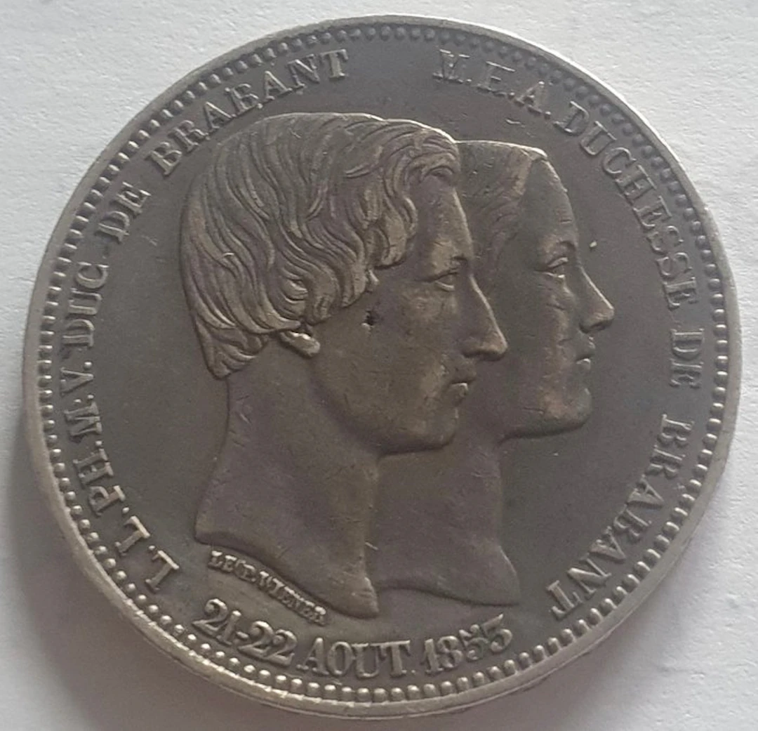 Belgium. Leopold II. 5 Francs 1853 (No reserve price)