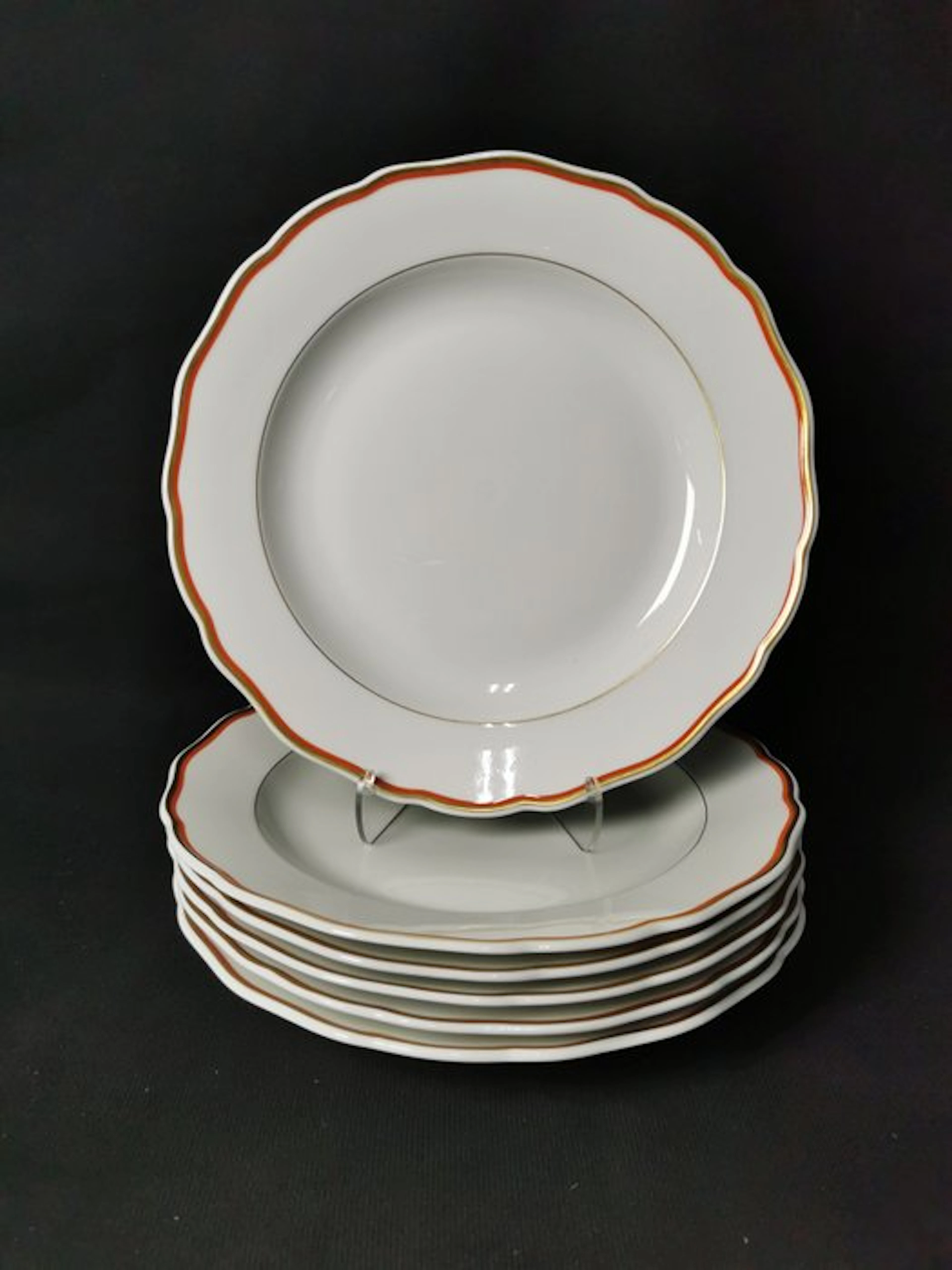 Meissen - Korallerand - 6 Piatti da cena - Diametro 25cm...