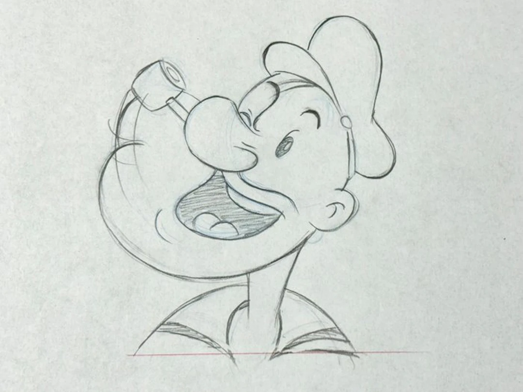 King Features - Original animation drawing of Popeye...