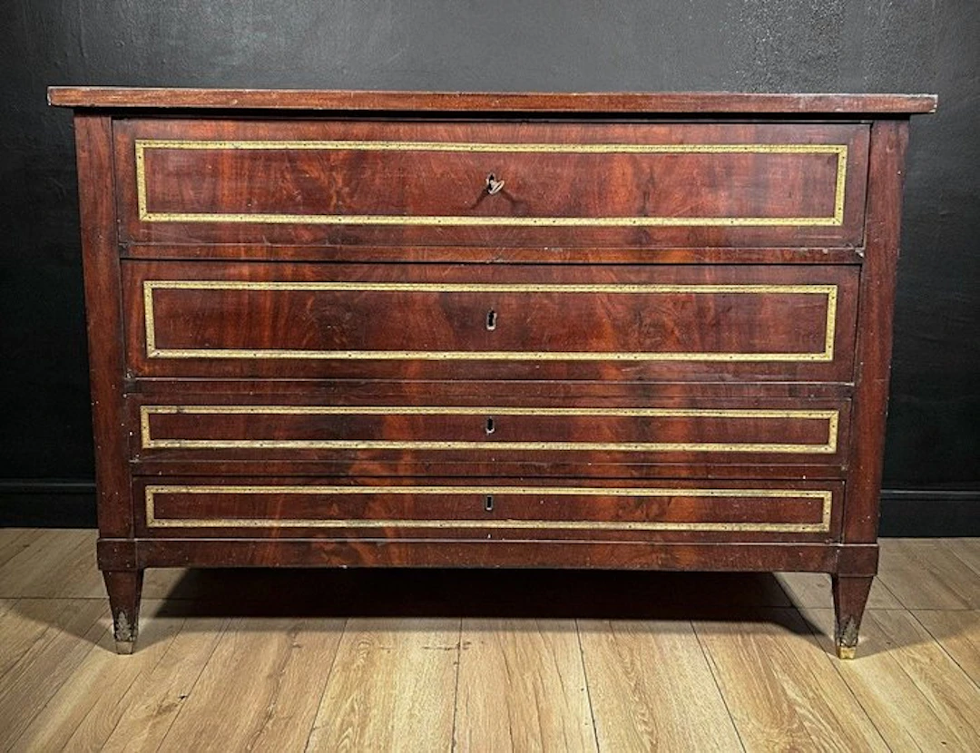 Chest of drawers - Mahogany - Antique Louis XVI commode