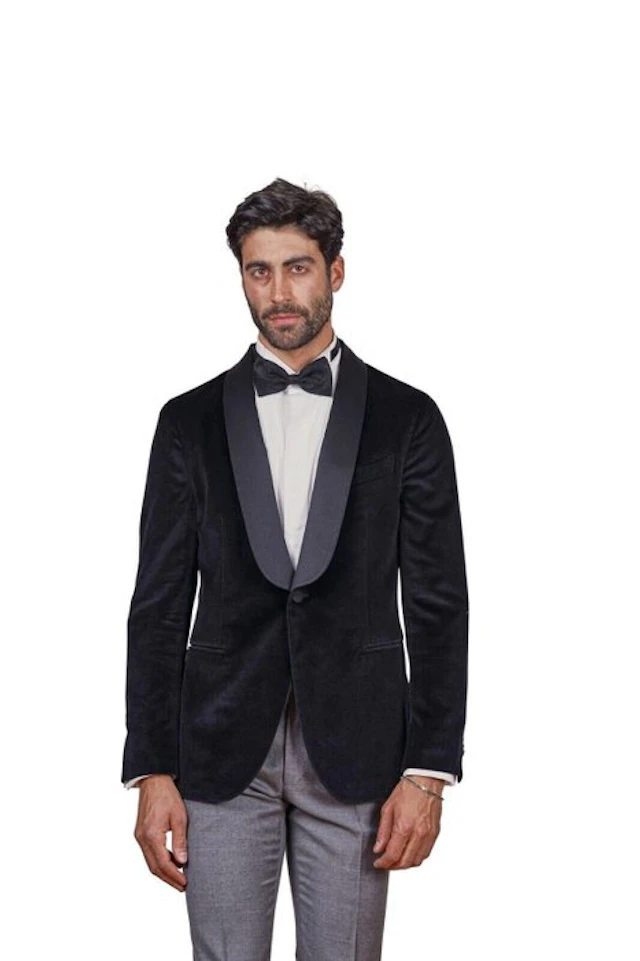 BOGLIOLI MILANO - 46 IT - Jacket Tuxedo Black Velvet...