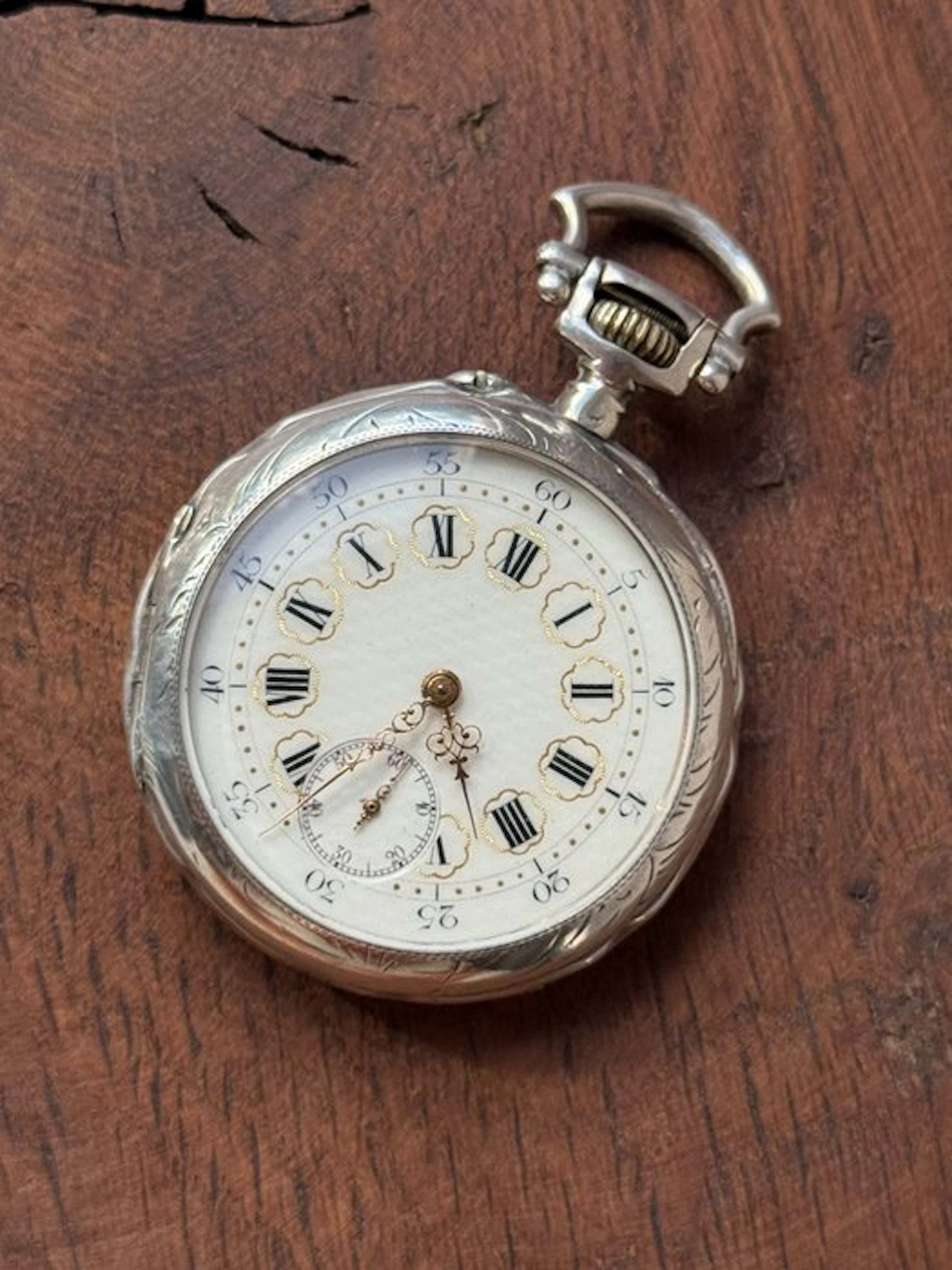 Silver Pocket Watch – Perreau, Saint-Germain-du-Plain – 45 mm - 1900-1949