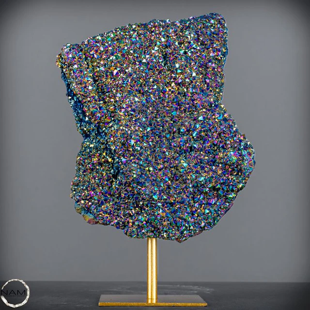 Rainbow of Energy – Aura Amethyst on a Stand. Unique- 574.13 g