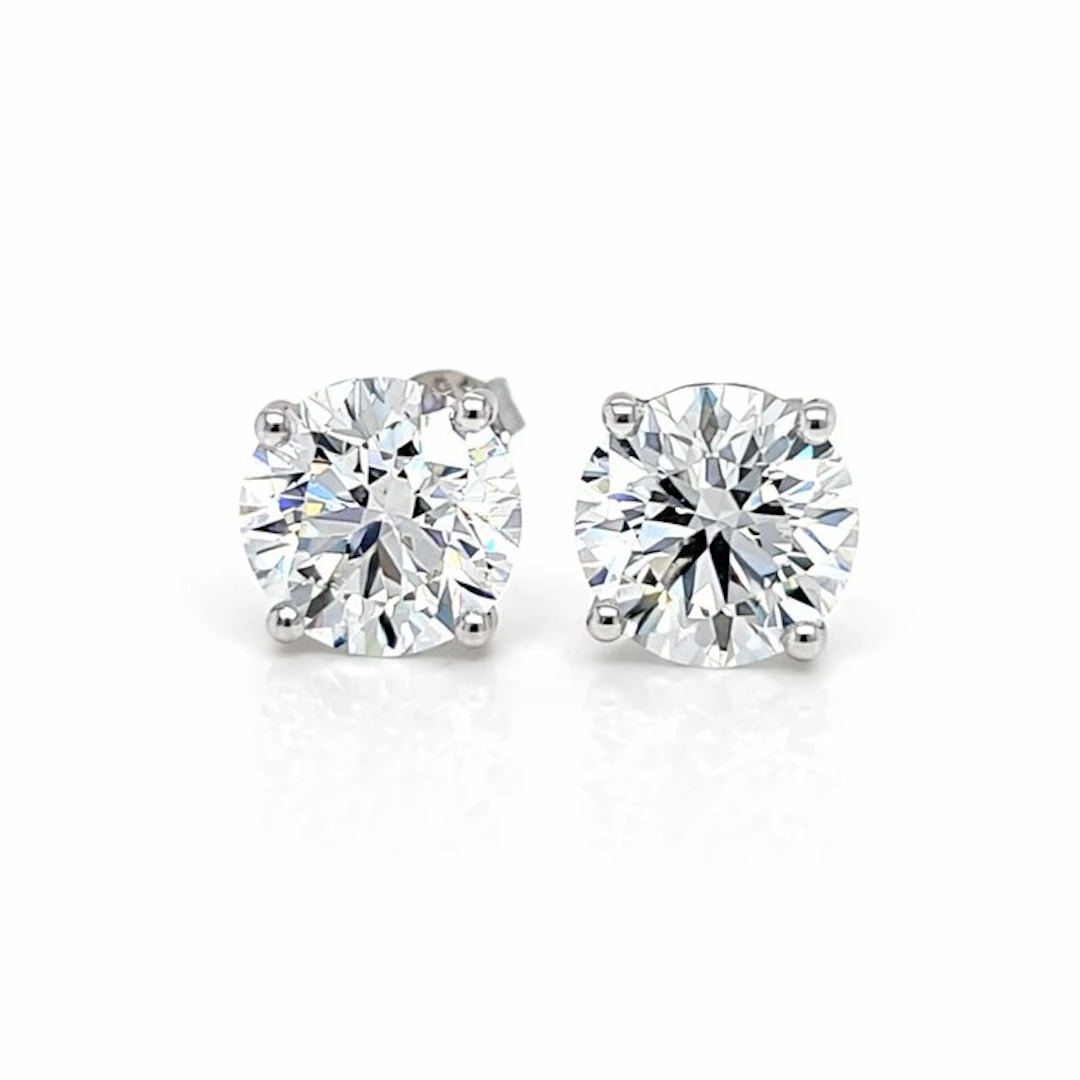 Earrings - 14 kt. White gold - 6.08ct. tw. Diamond (Lab-grown)