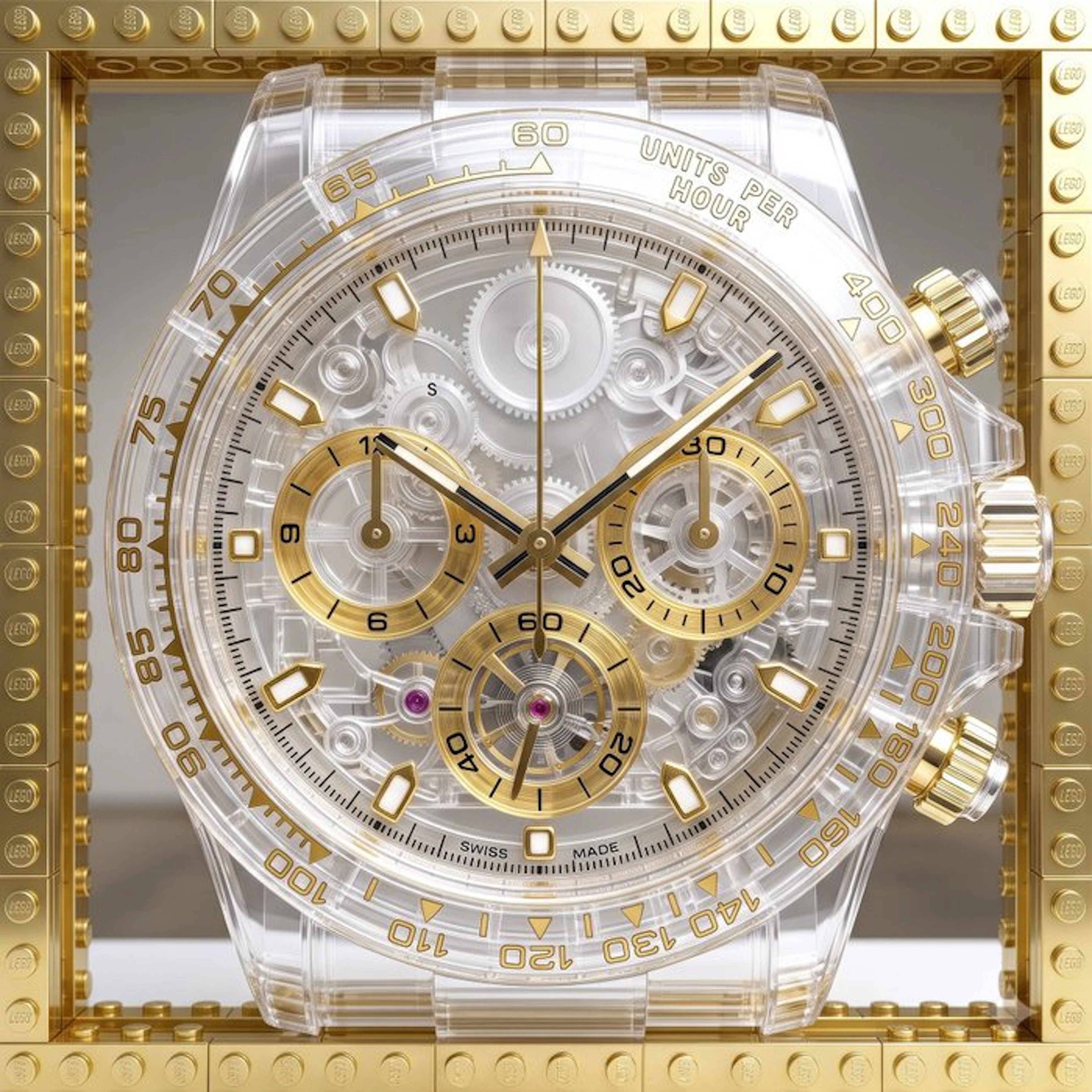 Artxlife - Lego Luxury Golden Transparency Chronograph