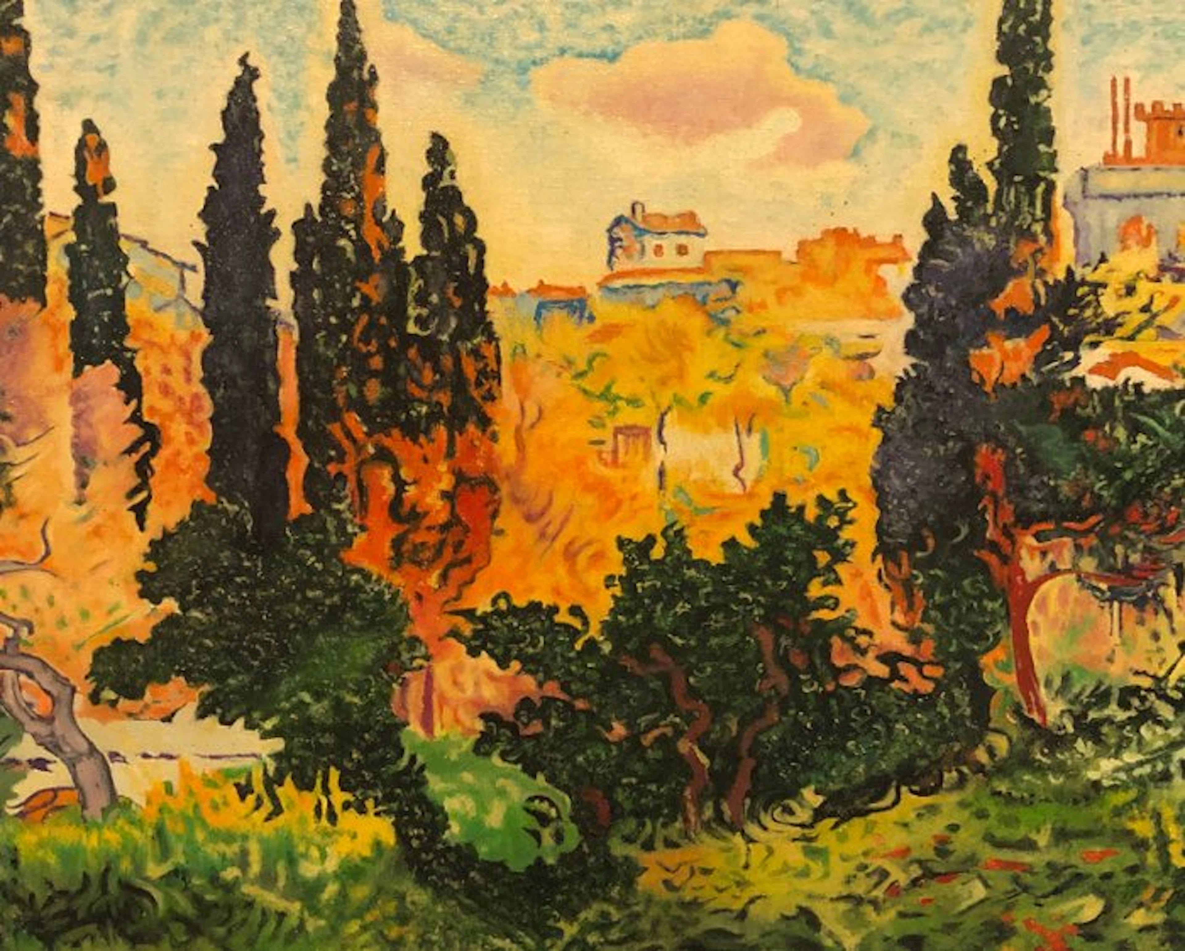 Jean Balagué (1933-2020) - "Les Cyprès à Cagnes" (D'après John Edmund Cross)