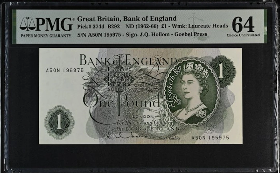 Great Britain. - 1 Pound - ND (1962-66) - PMG 64 - Pick 374d (No reserve price)